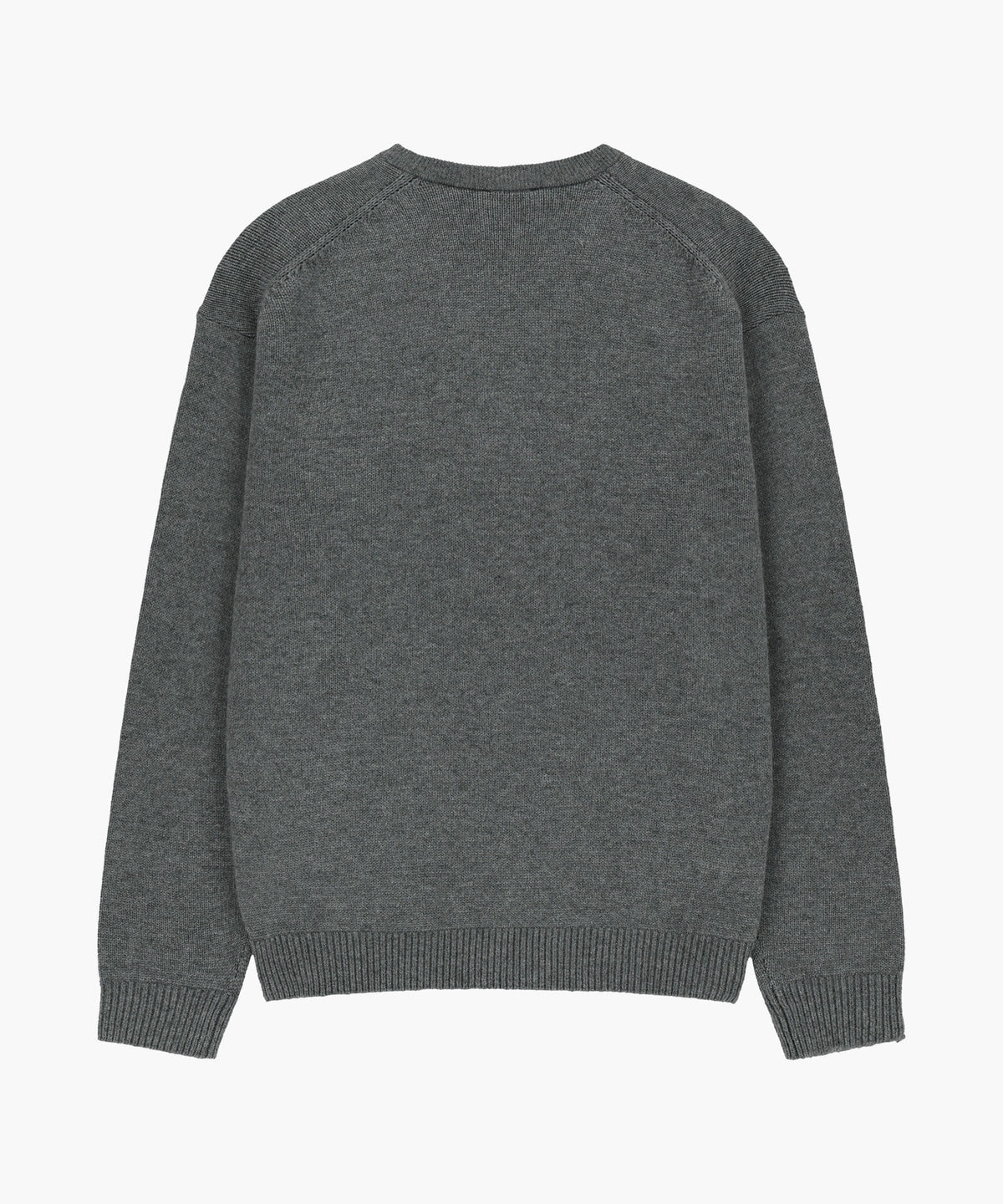 Marithe & Francois Girbaud - Small Classic Logo Oversized V-neck Knit Pullover (Heather Gray) product image 5 | TRAB K-Fashion Australia