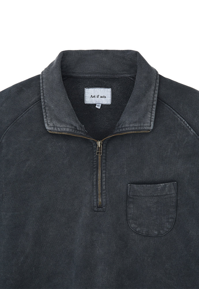 Art if acts - Garment Dyed Half Zipup Sweat (Bleach Navy) product image 8 | TRAB K-Fashion Australia