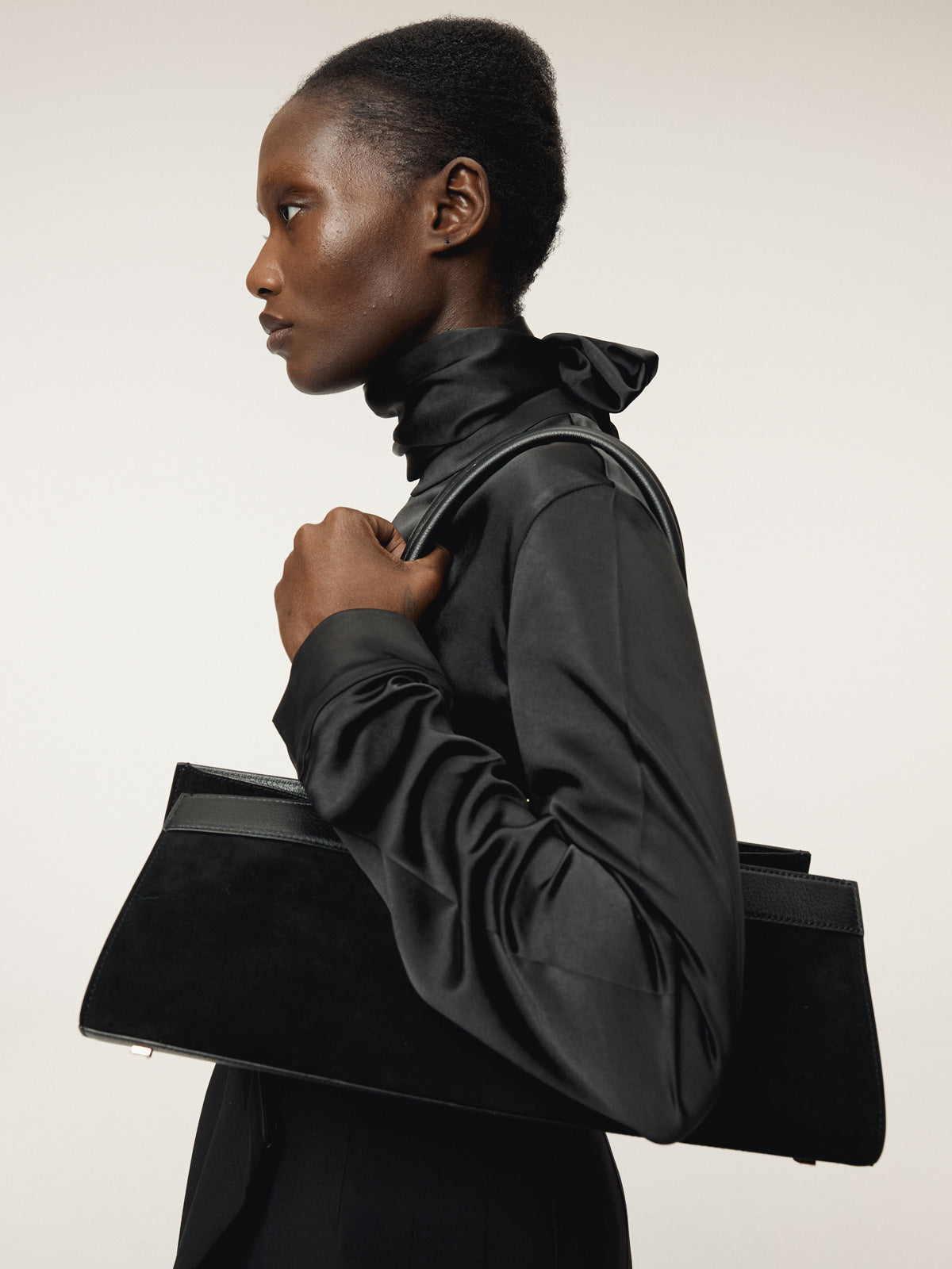 Recto - Open Back Scarf Satin Blouse (Black) product image 7 | TRAB K-Fashion Australia