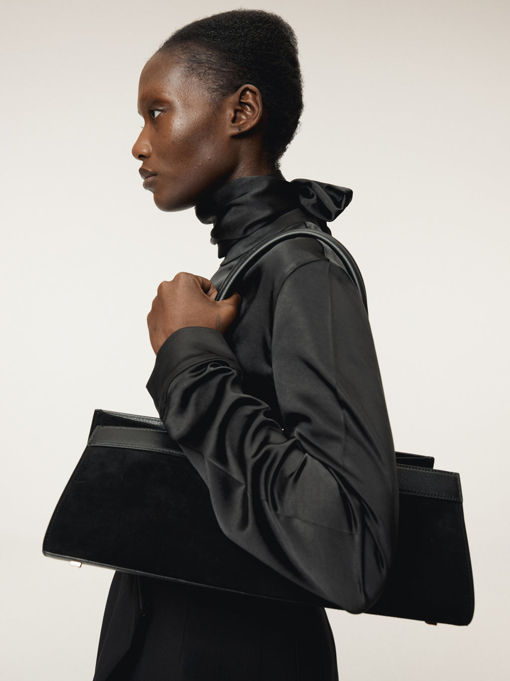 Recto - Open Back Scarf Satin Blouse (Black) product image 7 | TRAB K-Fashion Australia