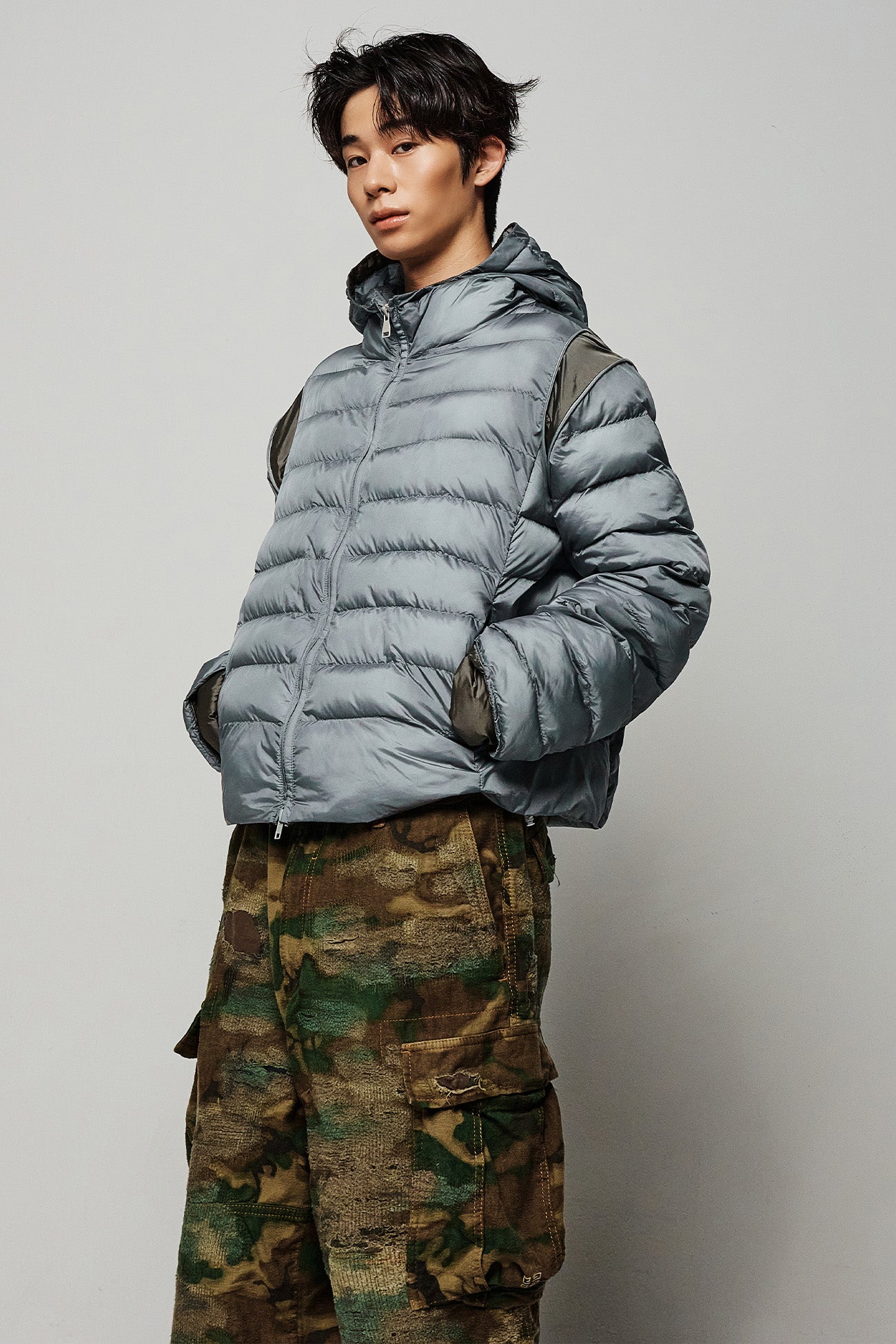 Deinet - Point Wellon Hooded Jacket (Silver) product image 11 | TRAB K-Fashion Australia