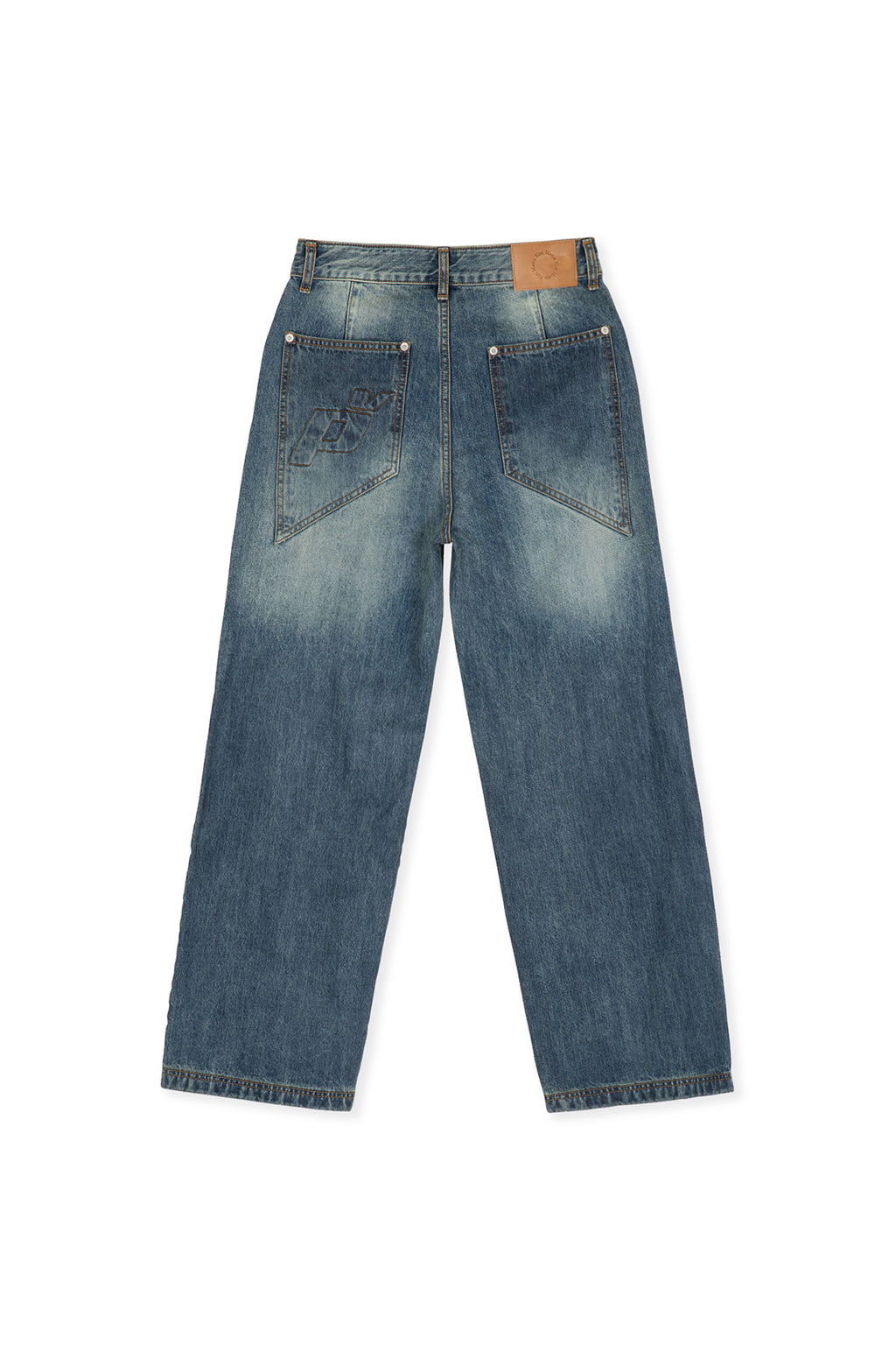 Matin Kim - Peaches Coating Washed Denim Pants (Blue) product image 3 | TRAB K-Fashion Australia