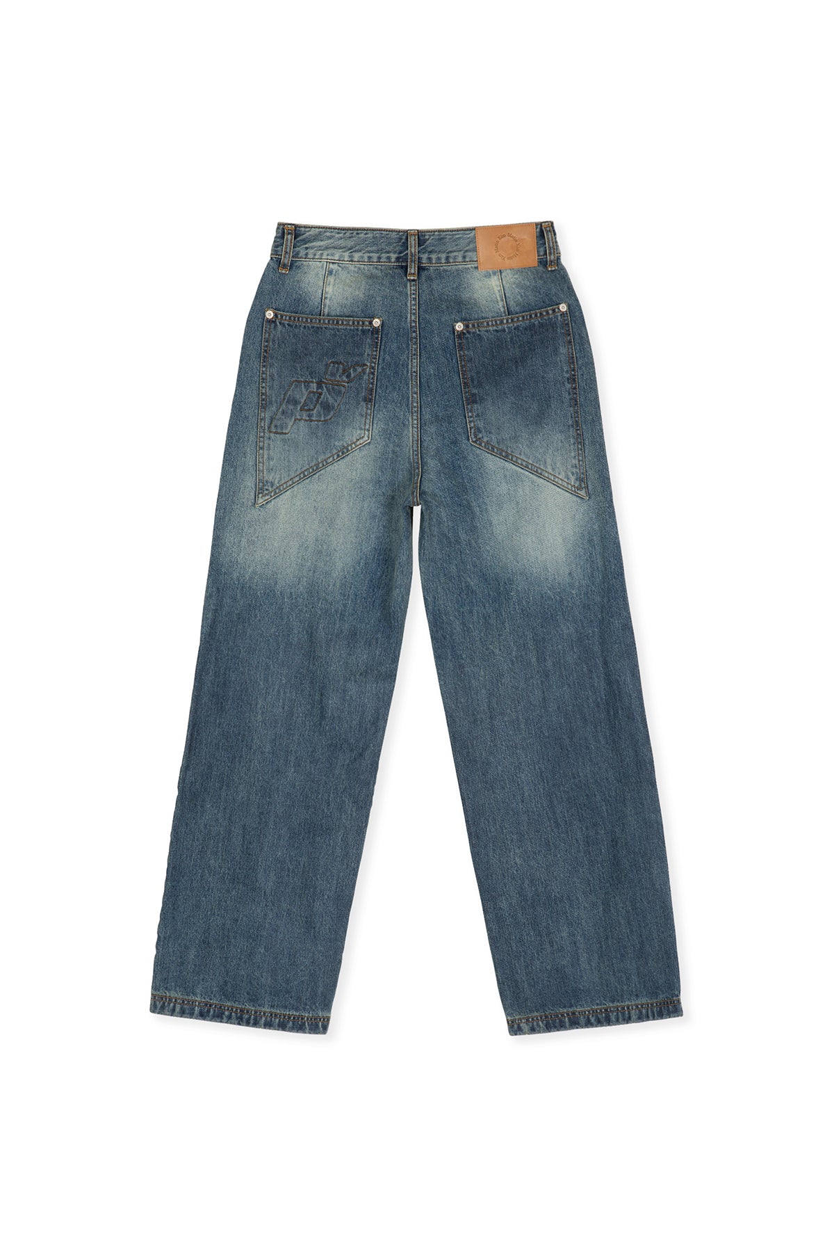 Matin Kim - Peaches Coating Washed Denim Pants (Blue) product image 3 | TRAB K-Fashion Australia