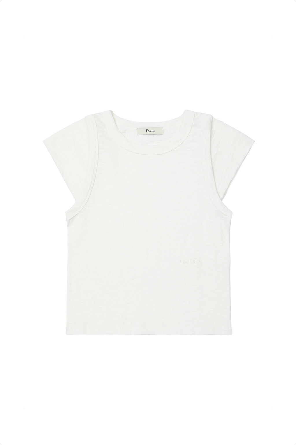 Deinet - Slub Cap Sleeve T-Shirt (White) product image 1 | TRAB K-Fashion Australia
