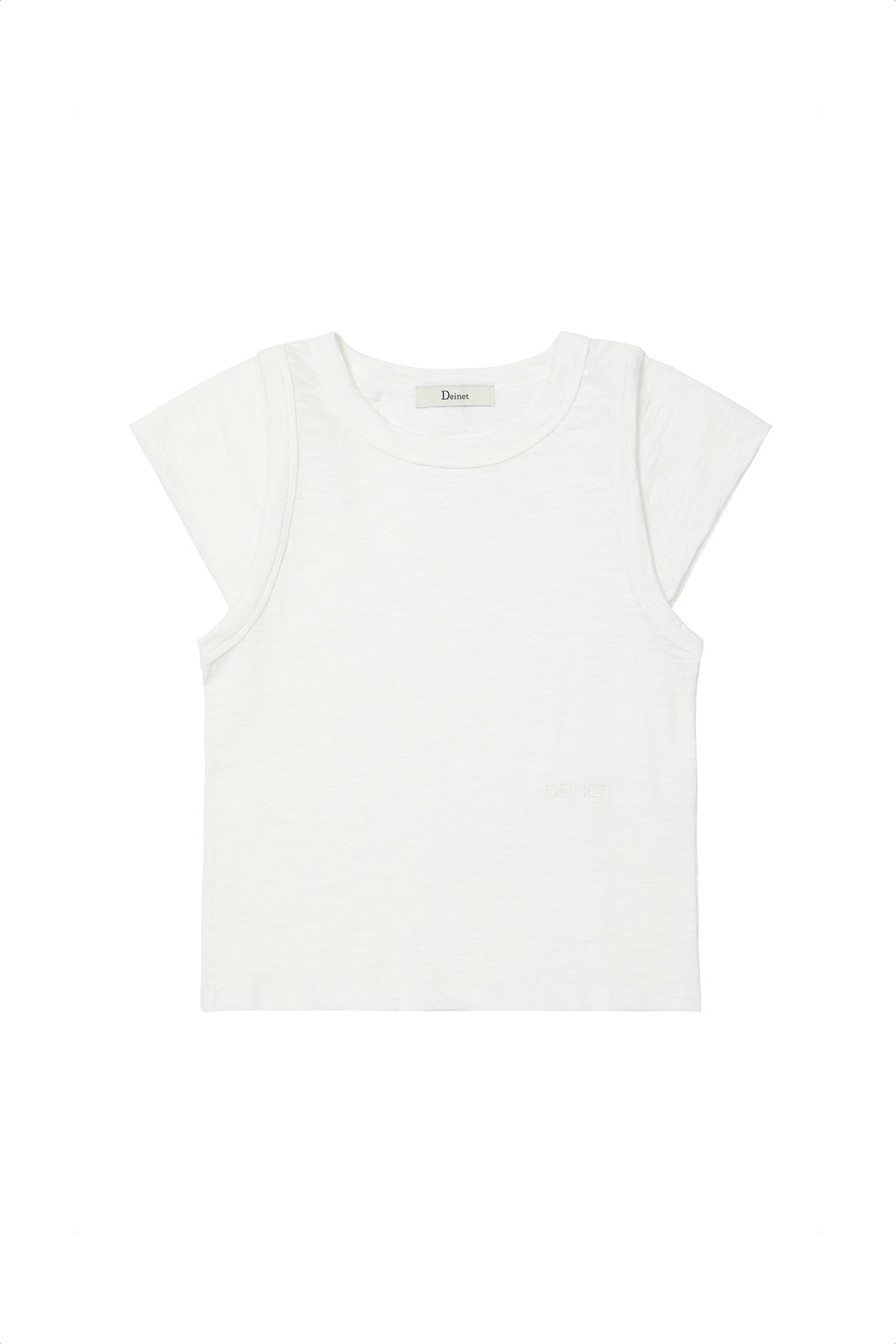 Deinet - Slub Cap Sleeve T-Shirt (White) product image 1 | TRAB K-Fashion Australia