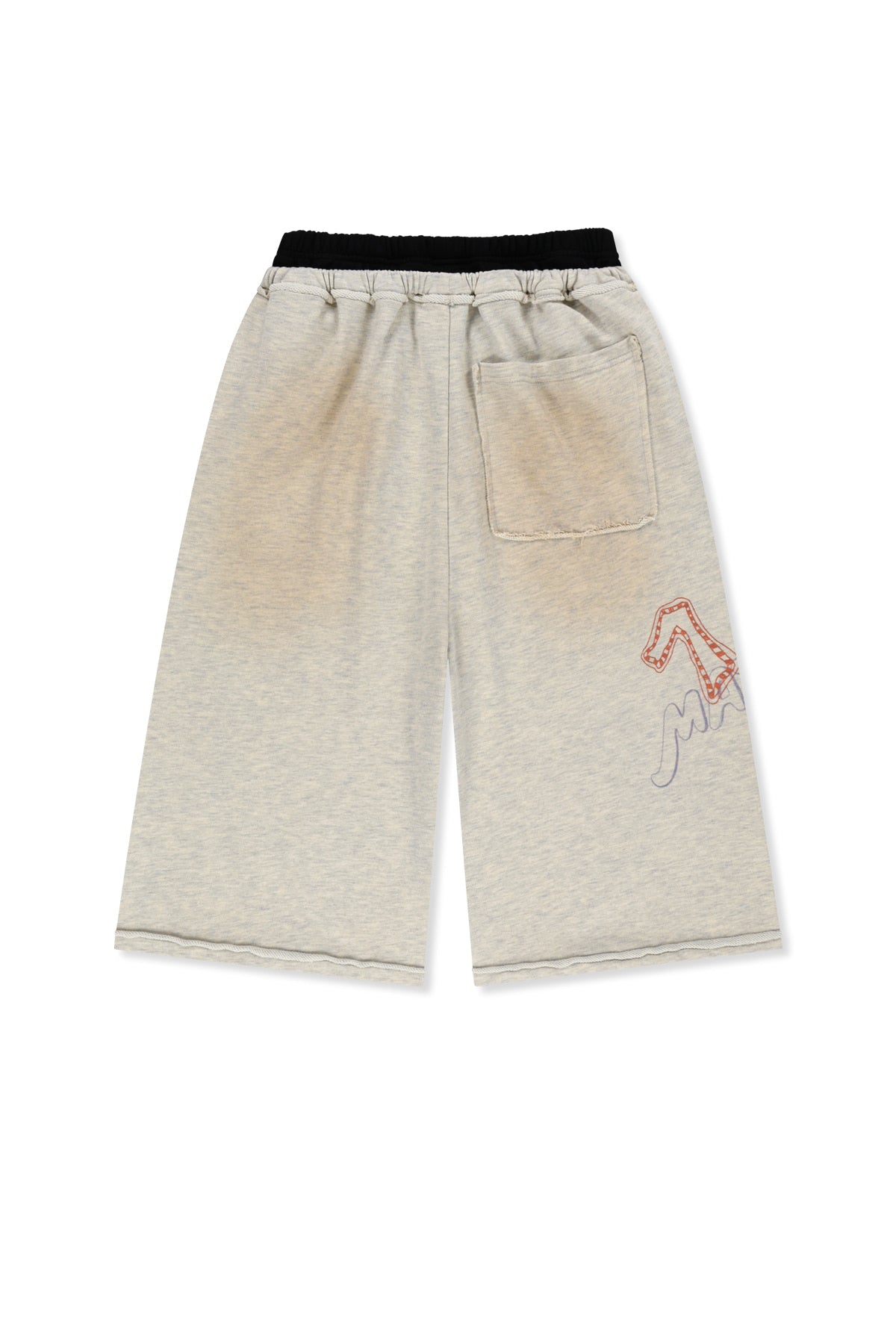 Matin Kim - Vintage Washed Color Contrast Bermuda Sweatpants (Light Beige) product image 2 | TRAB K-Fashion Australia