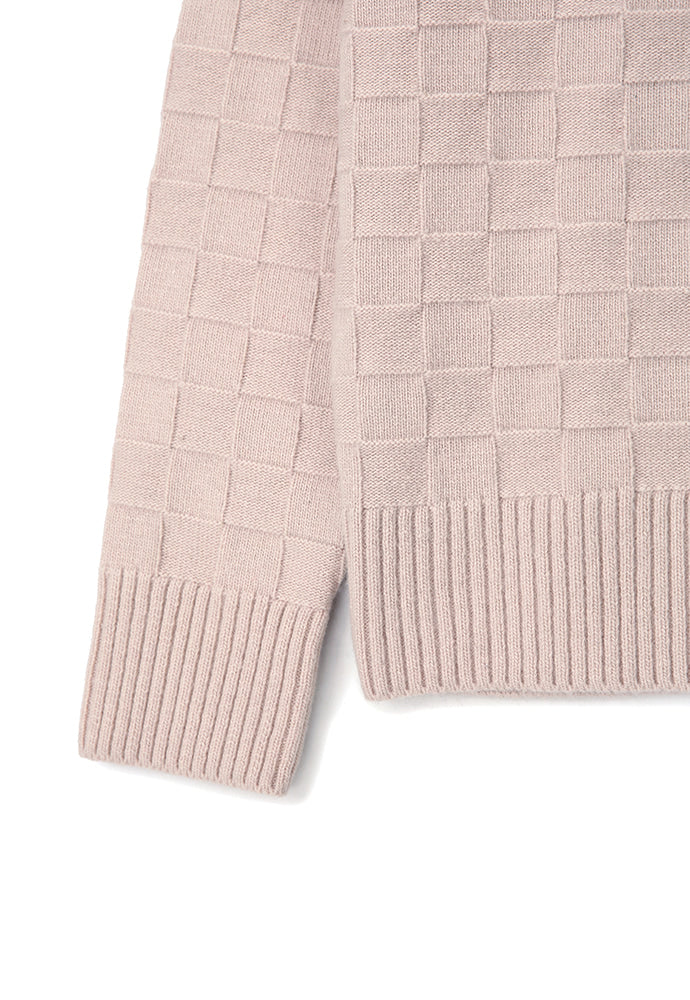 Art if acts - Checkerboard Collar Knit (Delicate Pink) product image 10 | TRAB K-Fashion Australia