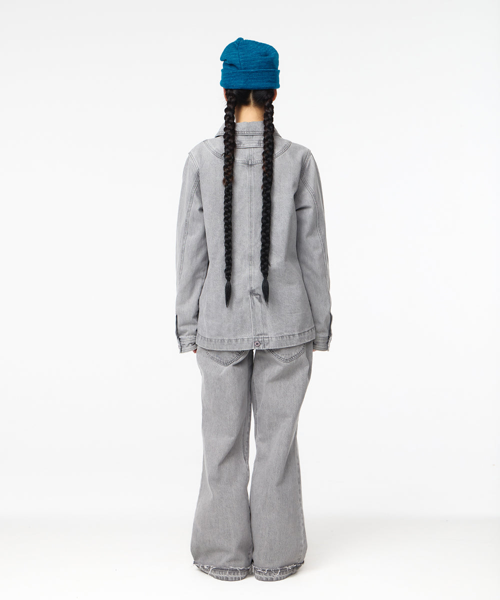 Coyseio - Aged Midi Denim Jacket (Grey) product image 14 | TRAB K-Fashion Australia
