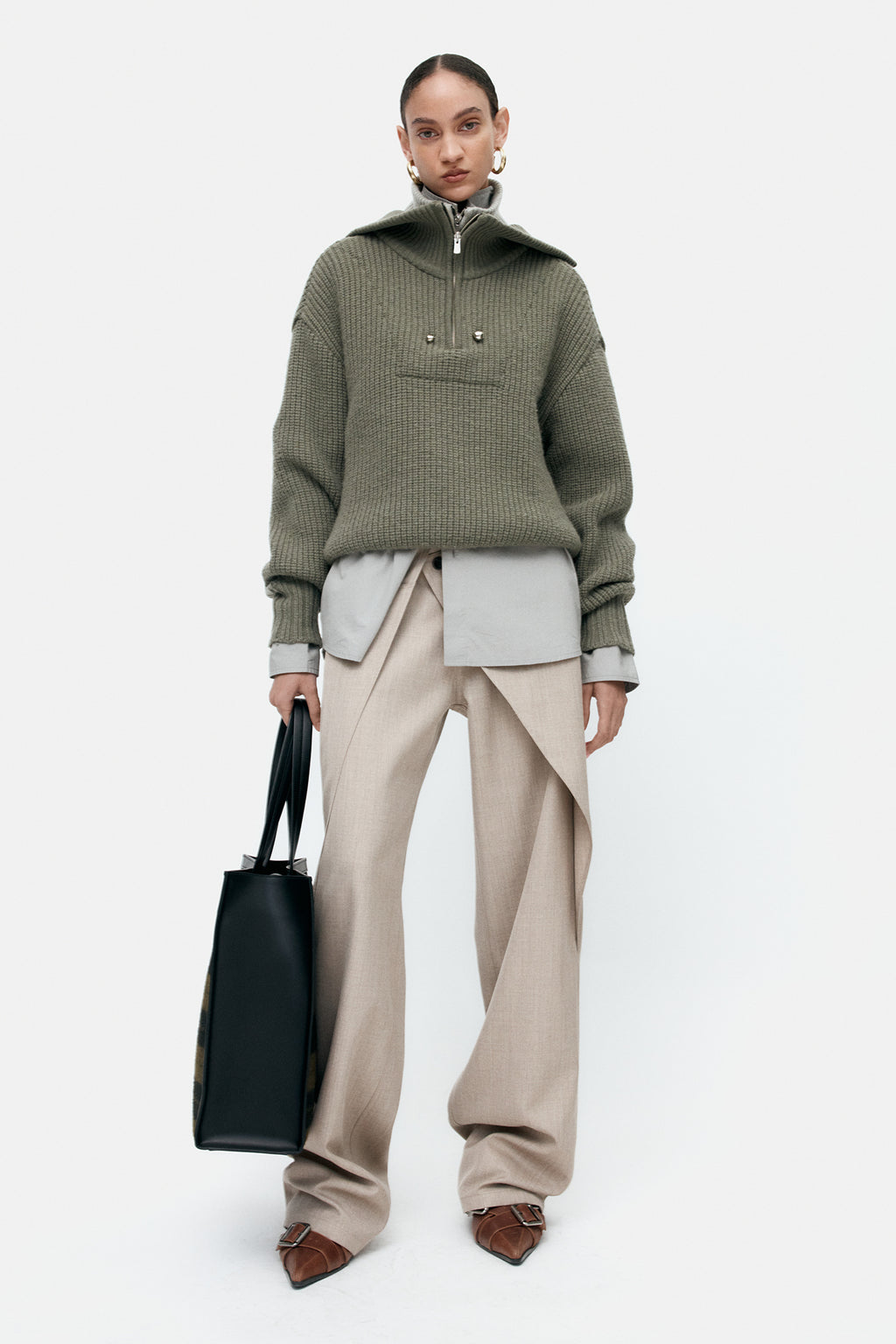 Andersson Bell - Wool Wrap Pants (Beige) product image 8 | TRAB K-Fashion Australia
