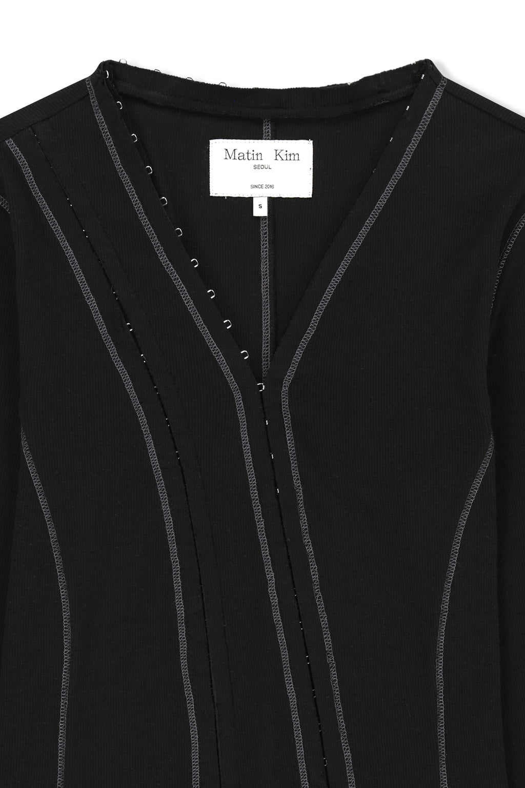 Matin Kim - Multi Styling Hook Detail Slim Top (Black) product image 3 | TRAB K-Fashion Australia