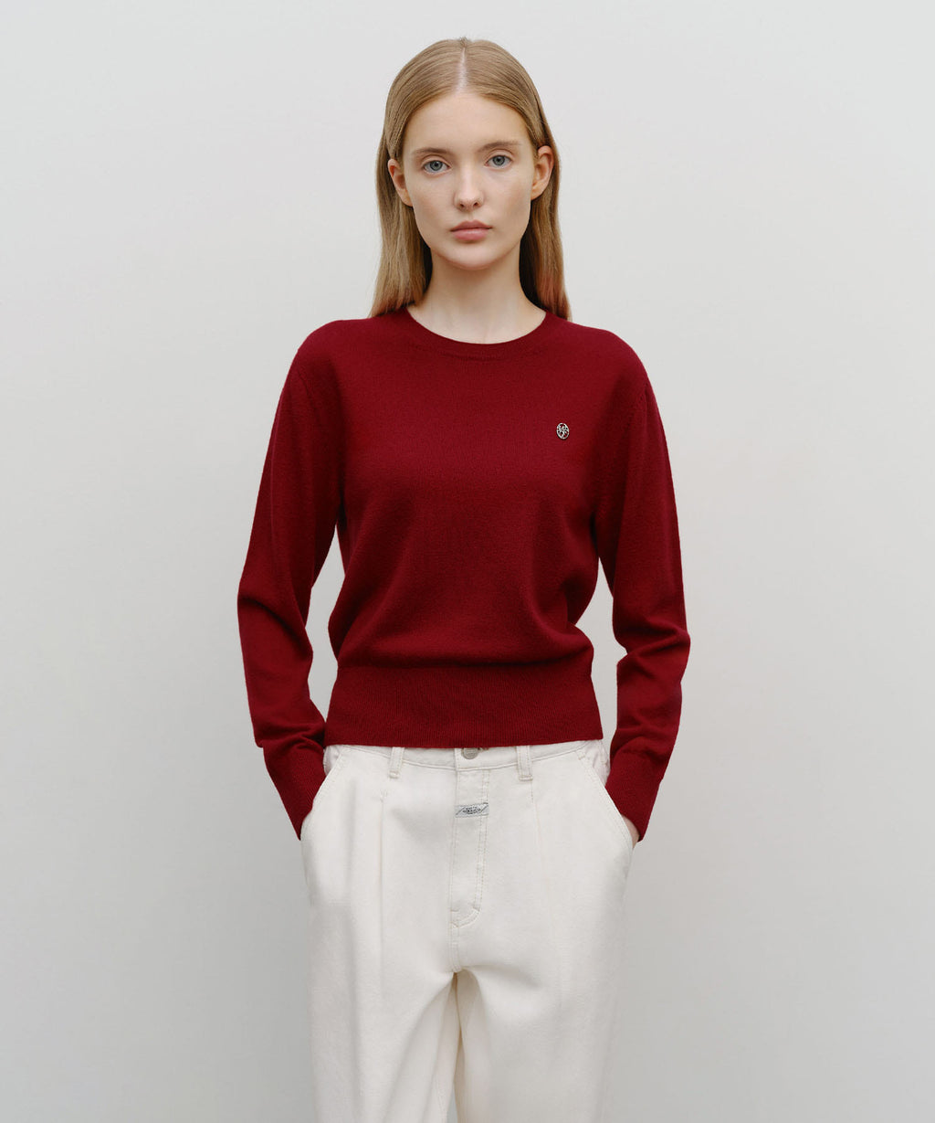 Marithe & Francois Girbaud - Basic Crop Knit Pullover (Red) product image 1 | TRAB K-Fashion Australia