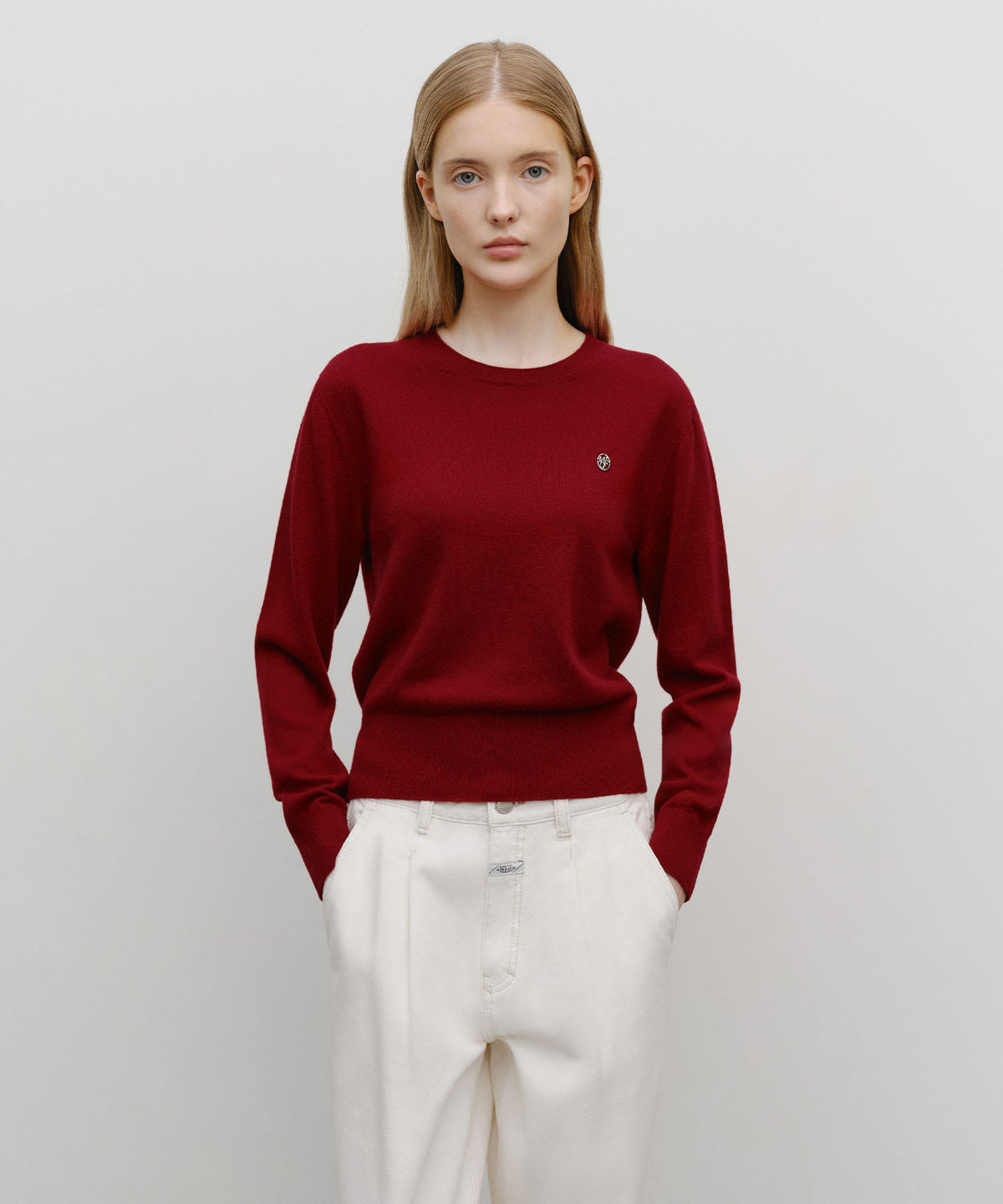Marithe & Francois Girbaud - Basic Crop Knit Pullover (Red) product image 1 | TRAB K-Fashion Australia