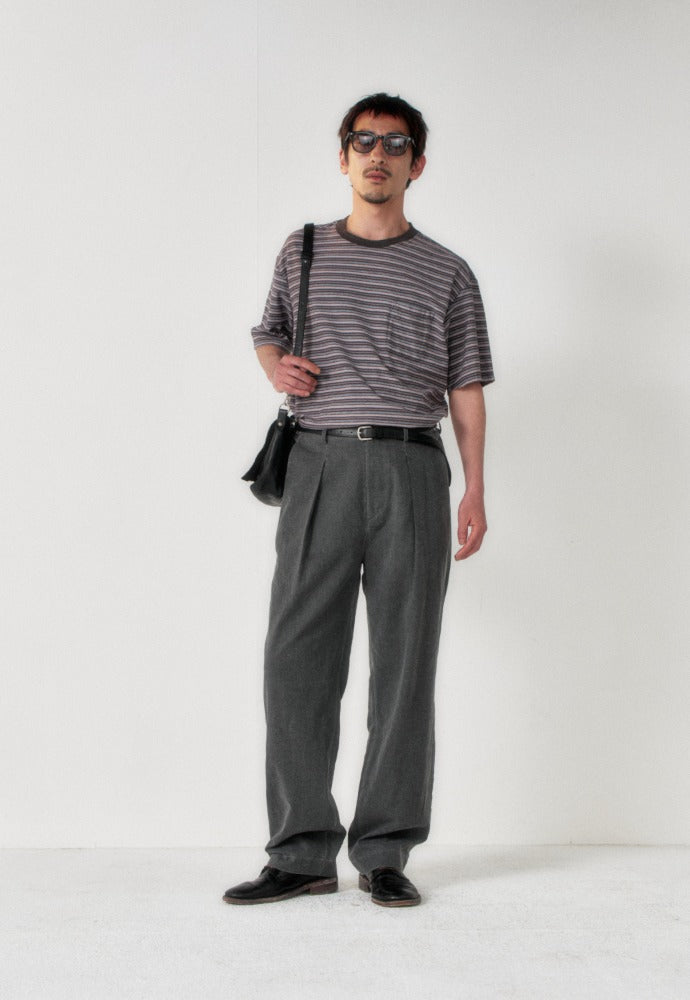 Art if acts - Linen Reverse One Tuck Pants (Charcoal) product image 1 | TRAB K-Fashion Australia