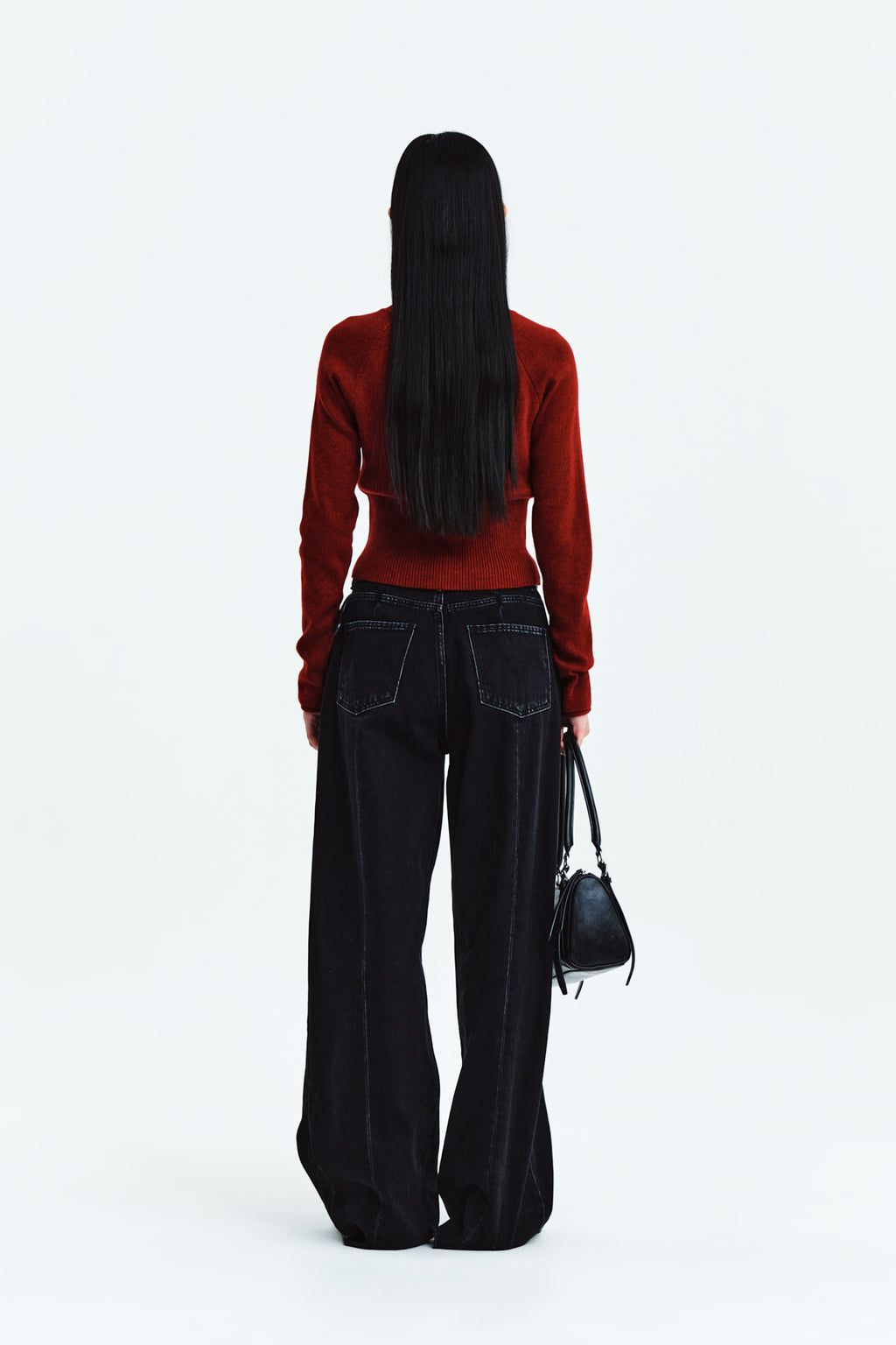Matin Kim - Tuck Point Wide Denim Pants (Black) product image 7 | TRAB K-Fashion Australia