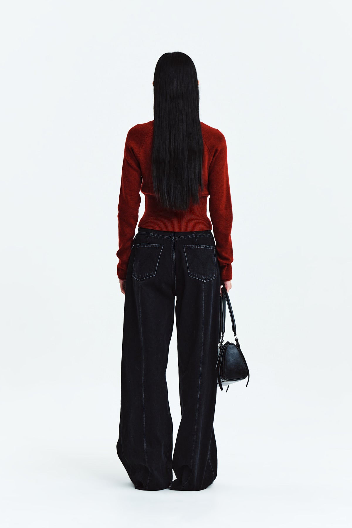 Matin Kim - Tuck Point Wide Denim Pants (Black) product image 7 | TRAB K-Fashion Australia