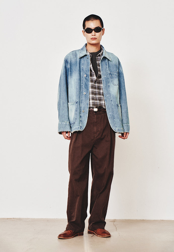 Art if acts - Damaged Denim Western Coverall Jacket (Light Indigo) product image 4 | TRAB K-Fashion Australia