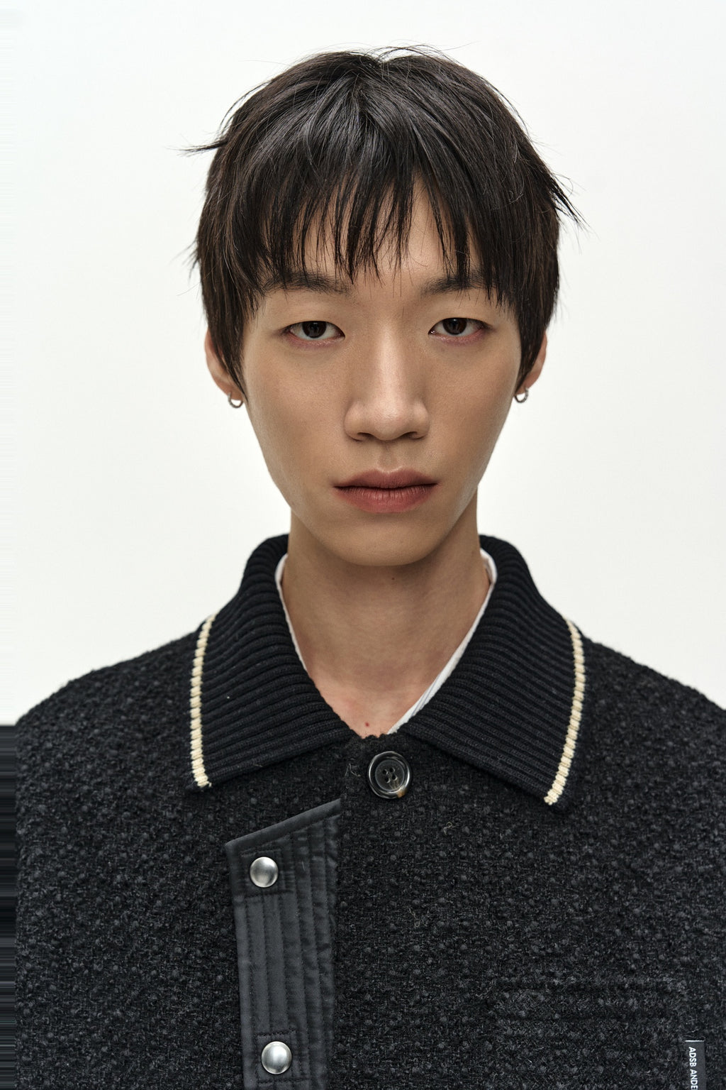 Andersson Bell - Knit Collar Tweed Cardigan (black) (Black) product image 5 | TRAB K-Fashion Australia