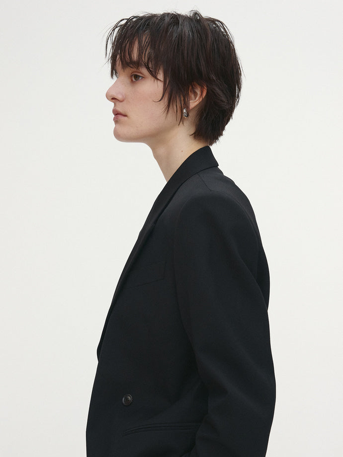 Tonywack - Wool Twill Double-Breasted Tailored Blazer (Black) product image 5 | TRAB K-Fashion Australia