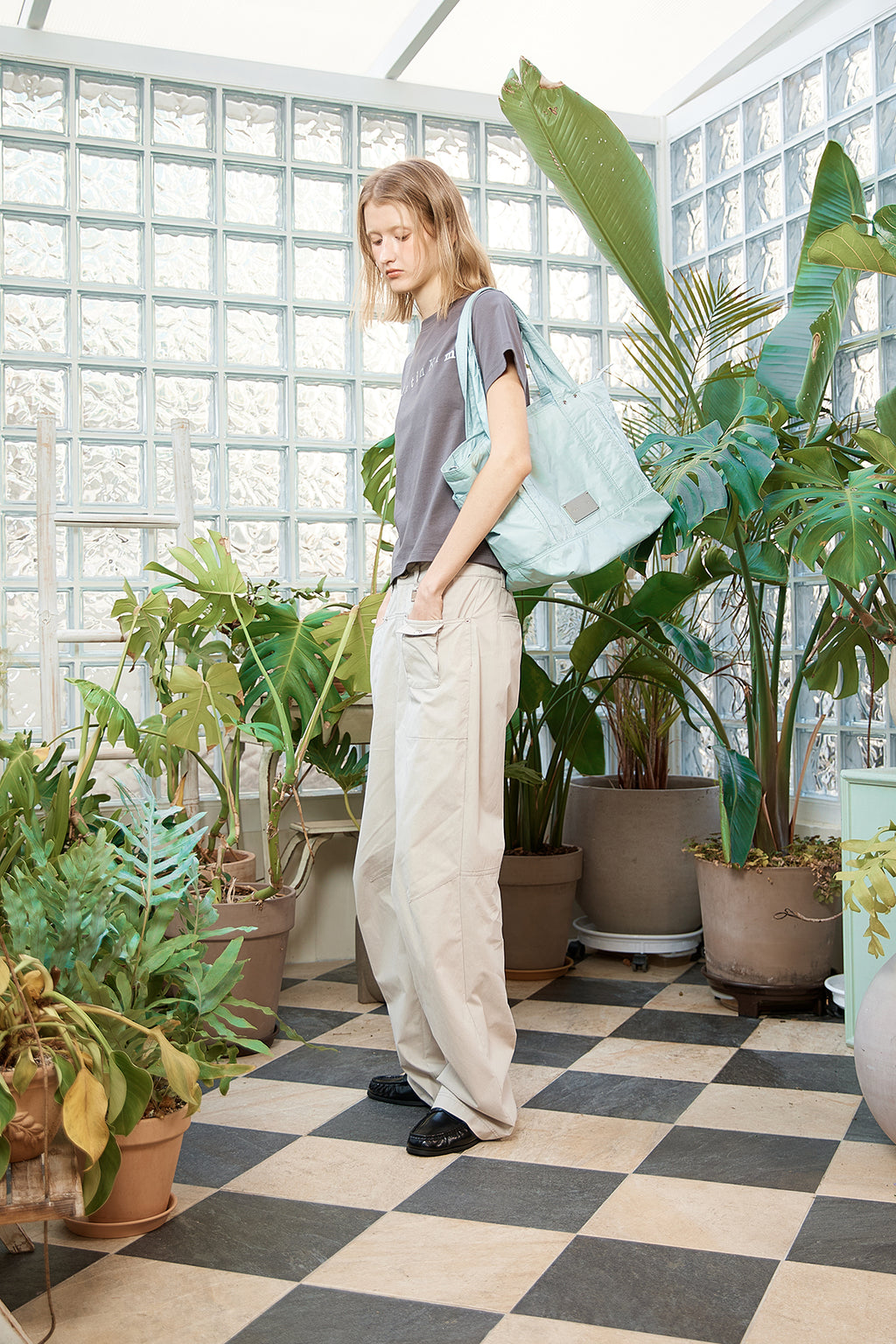 Matin Kim - Sticker Graphic Logo Top (Charcoal) product image 7 | TRAB K-Fashion Australia