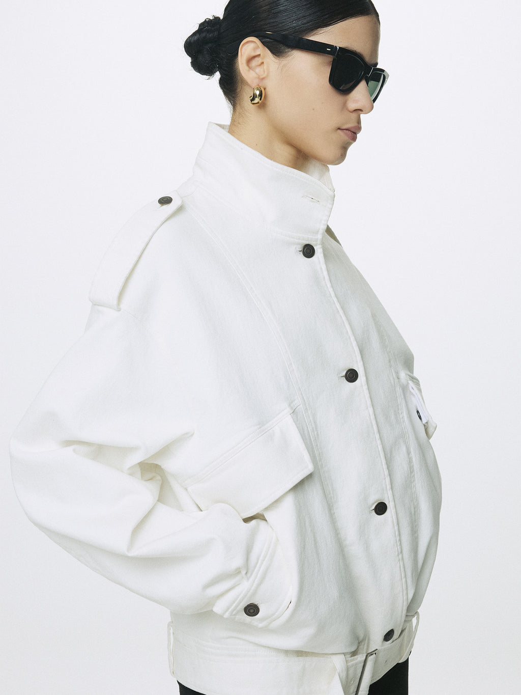 Tonywack - Oversized Denim Belted Jacket (Off White) product image 3 | TRAB K-Fashion Australia