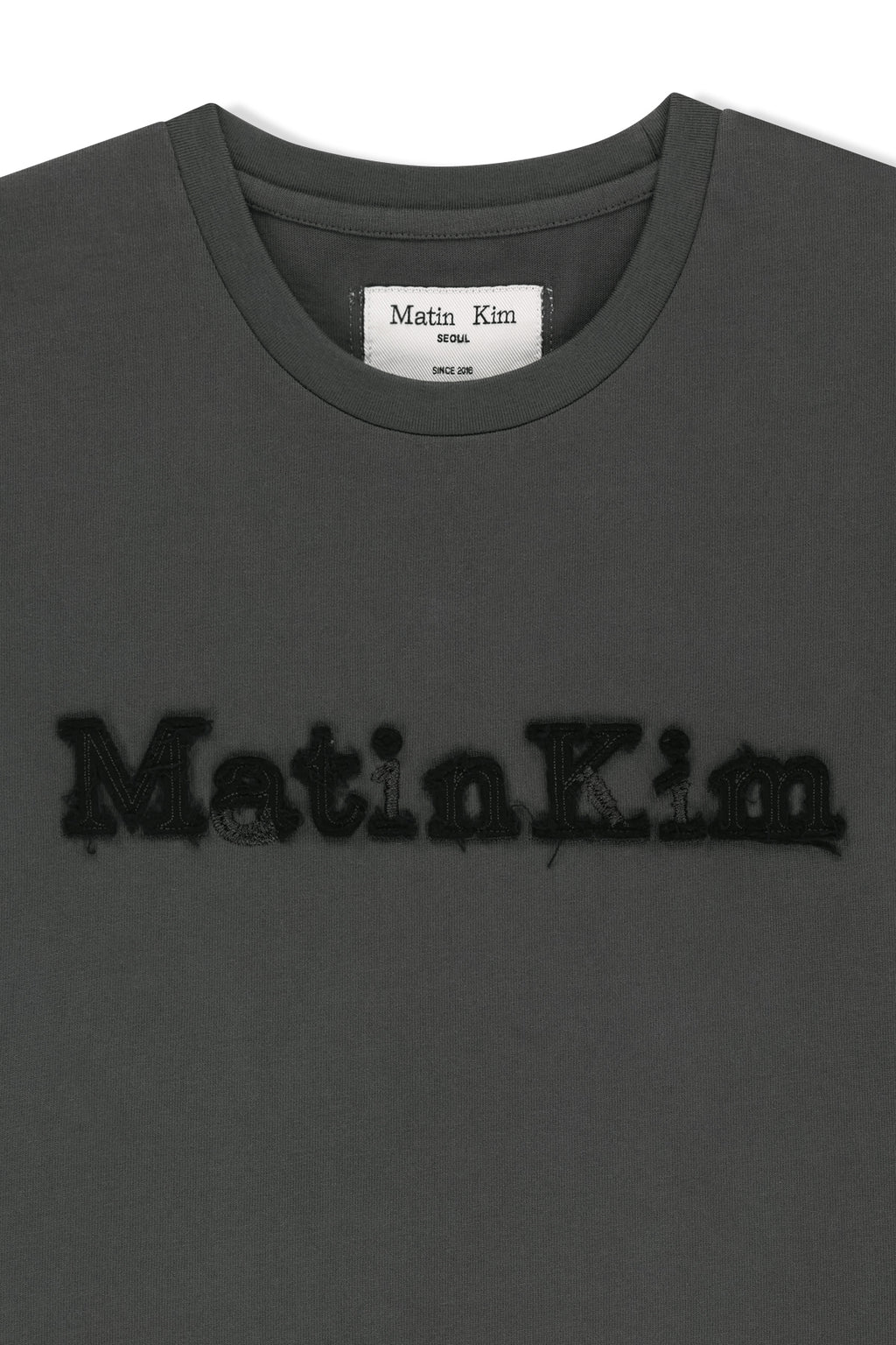 Matin Kim - Applique Logo Slim Top (Charcoal) product image 3 | TRAB K-Fashion Australia
