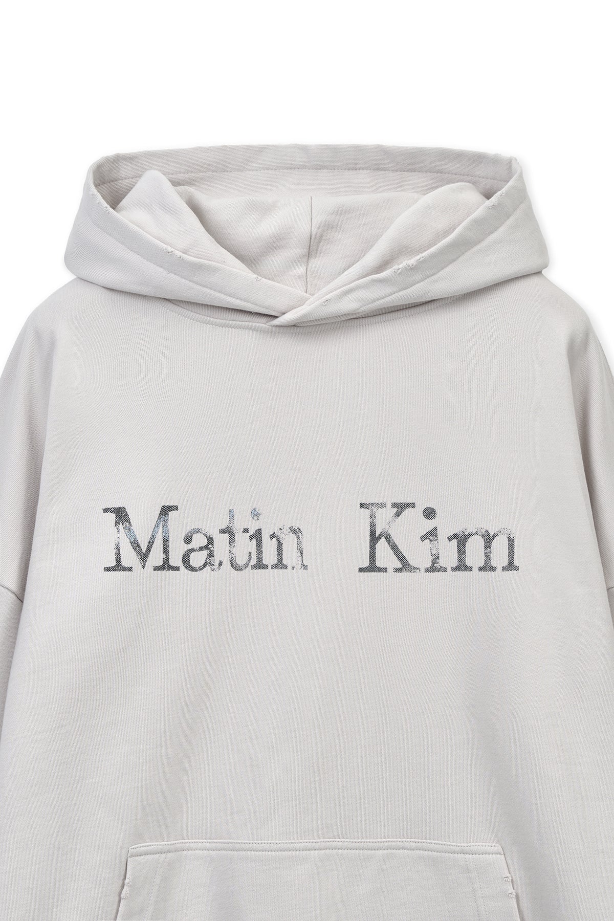 Matin Kim - Raw Edge Hem Sweat Hoody (Light Beige) product image 3 | TRAB K-Fashion Australia