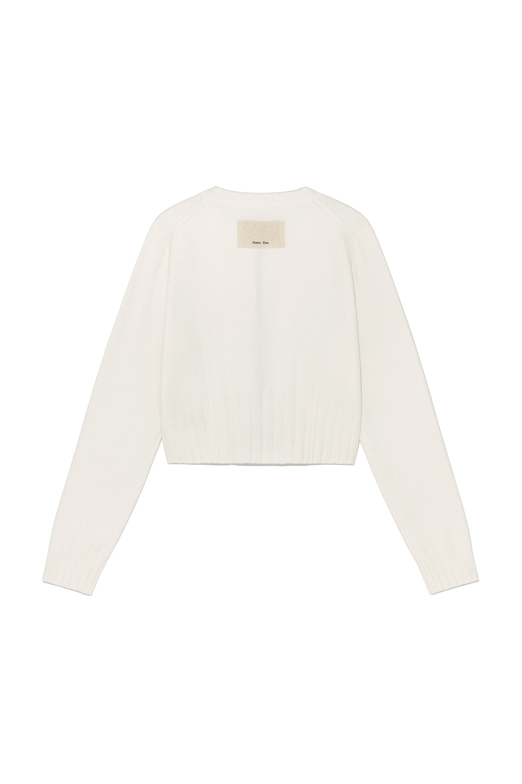 Matin Kim - Round Neck Zip Up Crop Cardigan (Ivory) product image 7 | TRAB K-Fashion Australia