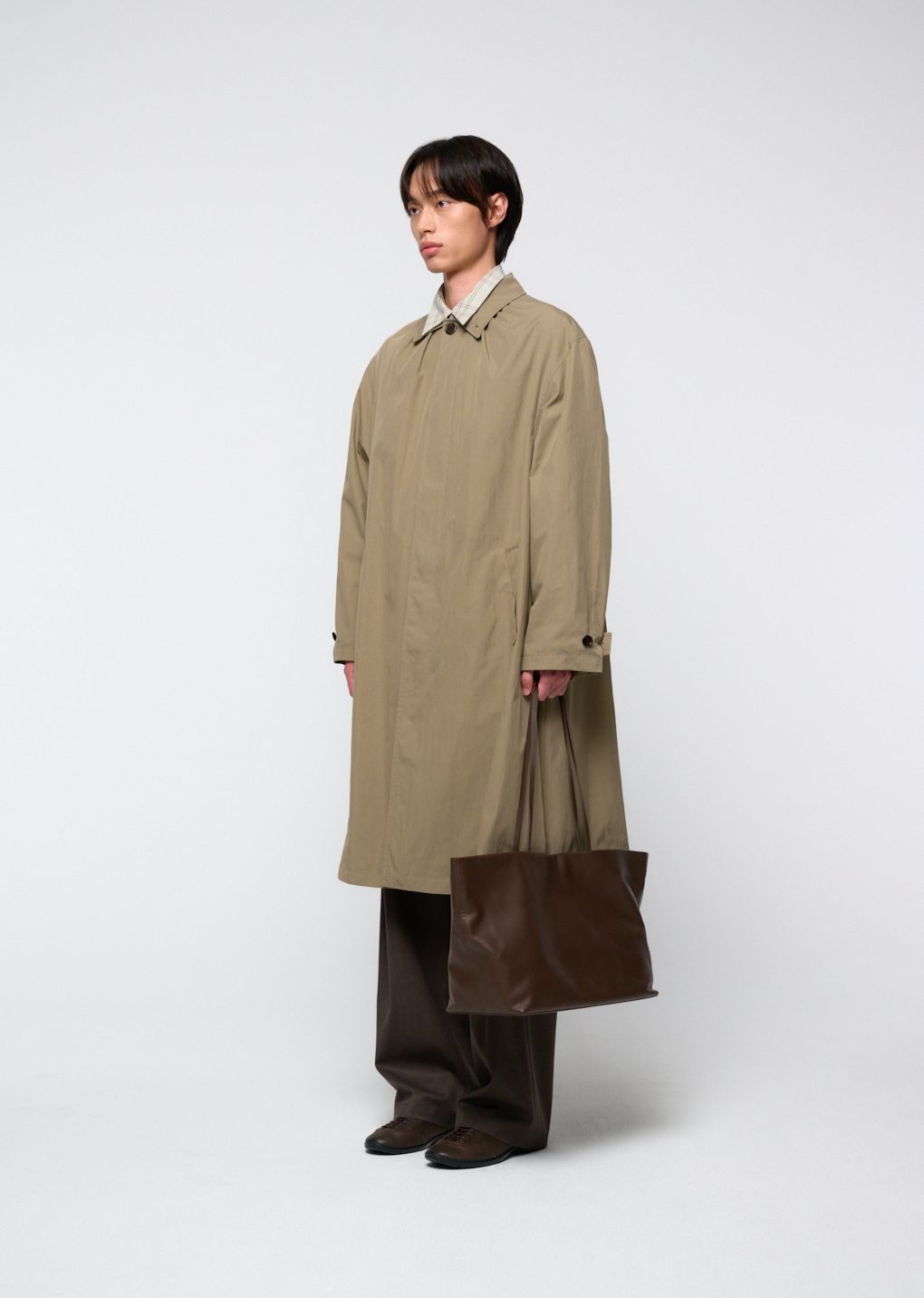 Amomento - Cotton nylon shirring coat (Khaki) product image 24 | TRAB K-Fashion Australia