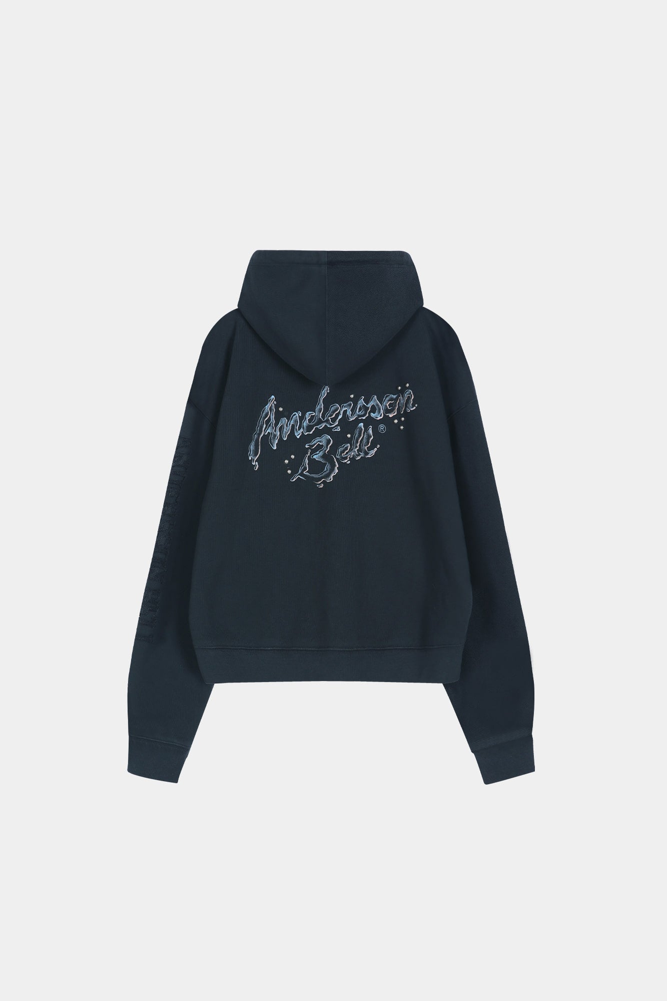 Andersson Bell - (essential) Unisex Patchwork Liquid Logo Hood Zip-Up (charcoal) (Charcoal) product image 12 | TRAB K-Fashion Australia