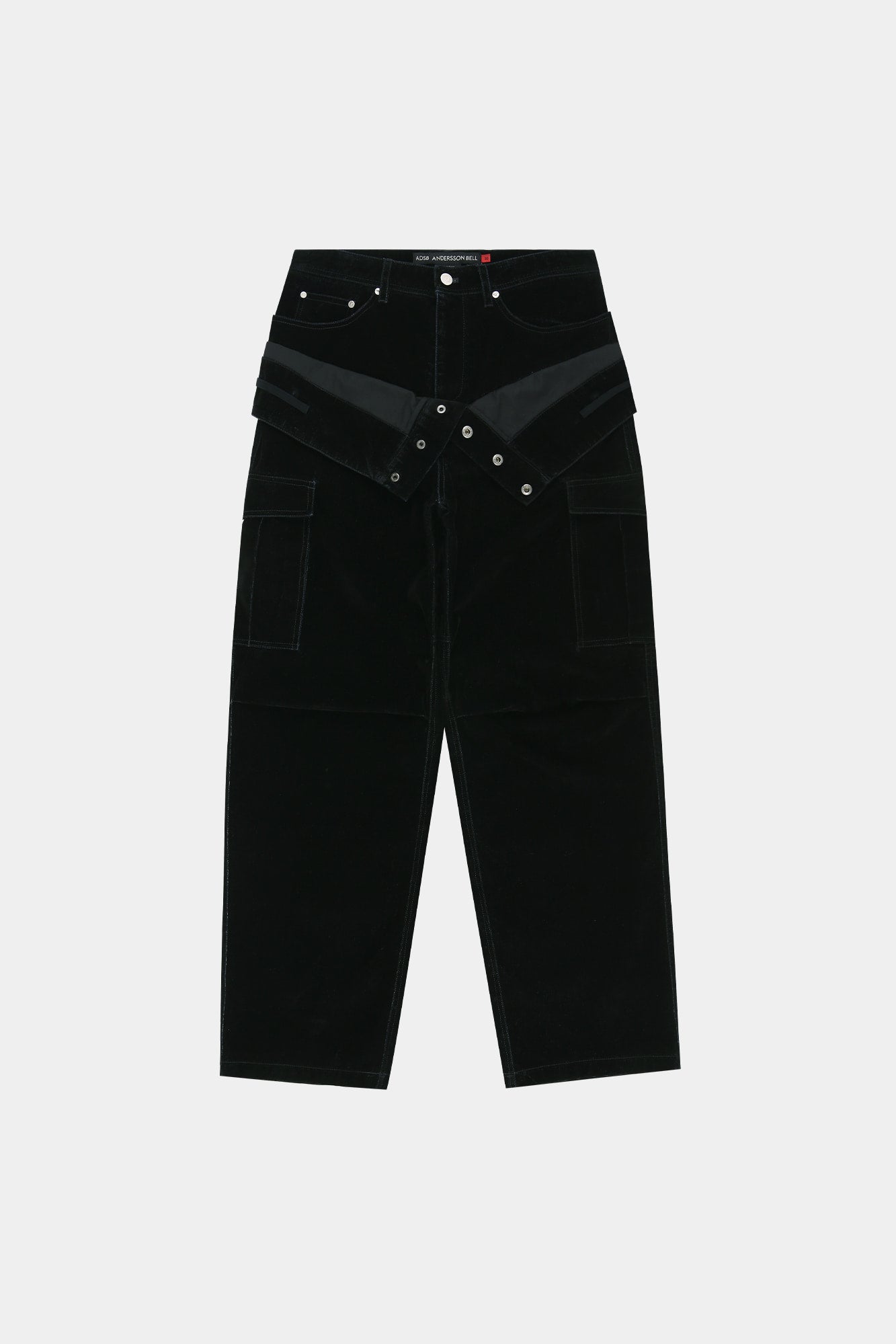 Andersson Bell - Flock Velvet Double Waist Wide-Leg Jeans (black) (Black) product image 11 | TRAB K-Fashion Australia