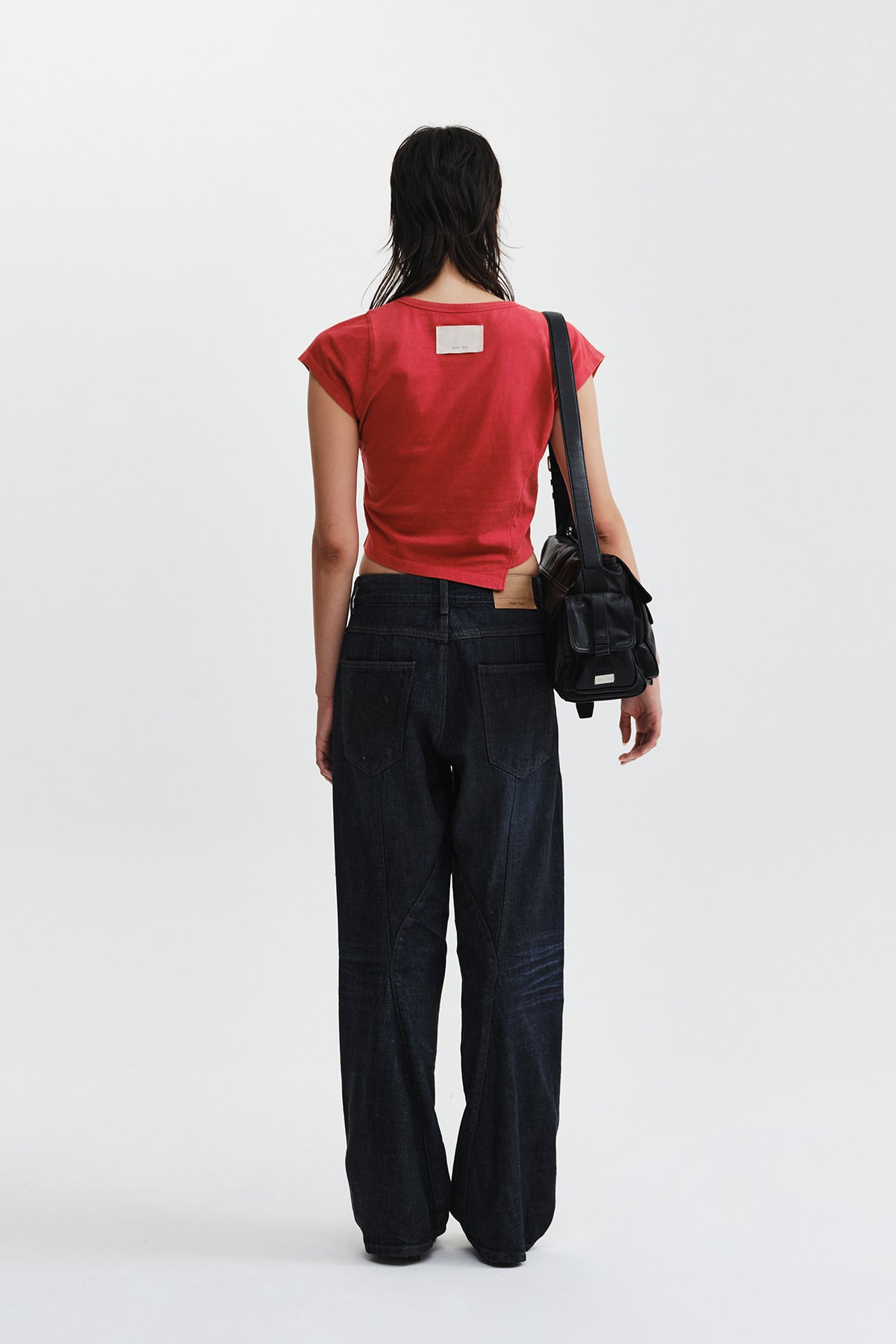 Matin Kim - Curved Cut Slim Top (Red) product image 9 | TRAB K-Fashion Australia