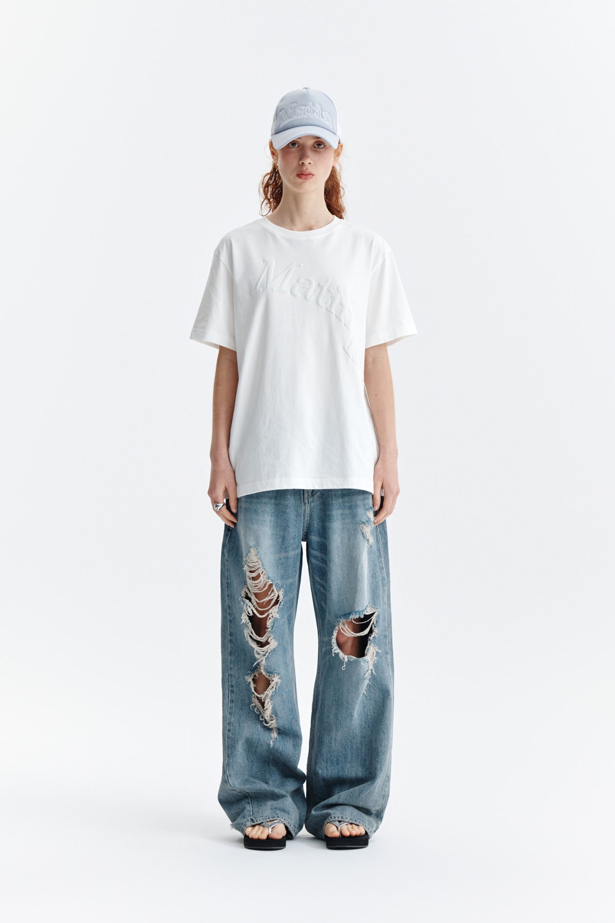 Matin Kim - Matin Wave Printing Logo Top (White) product image 12 | TRAB K-Fashion Australia