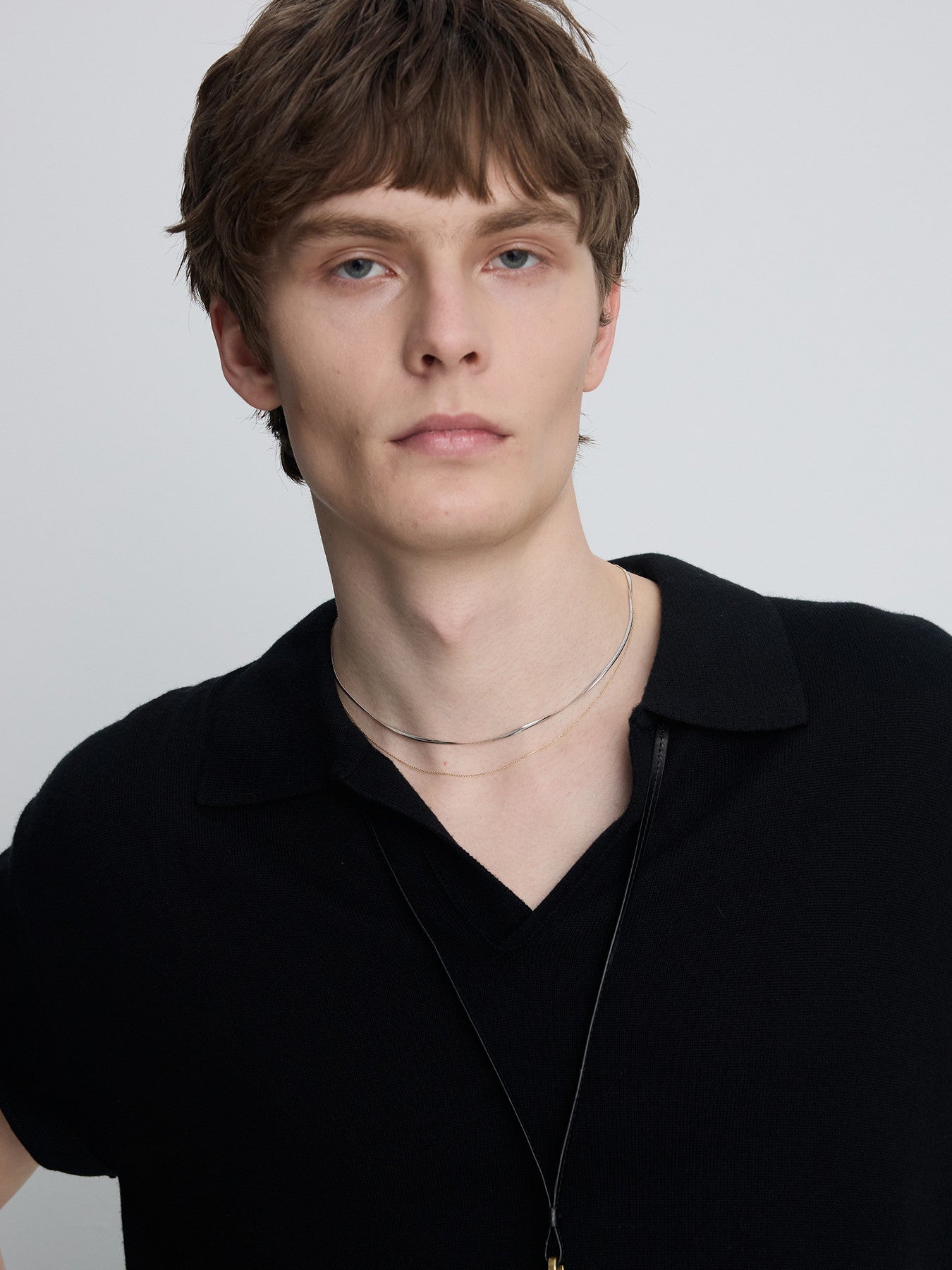 Tonywack - Silk Cashmere Open Collar Knit (Black) product image 7 | TRAB K-Fashion Australia