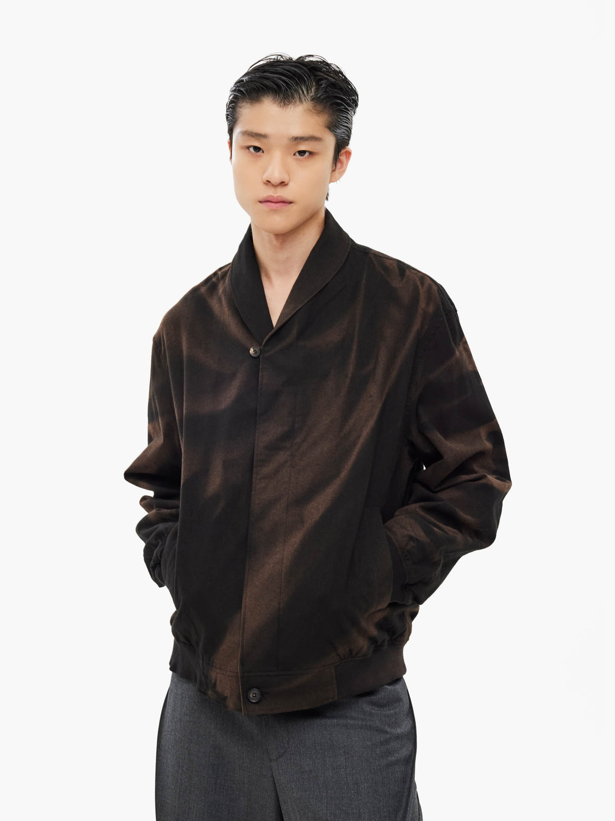 Jiyong Kim - Sun-Bleached Shawl Collar Jacket (Black) product image 3 | TRAB K-Fashion Australia