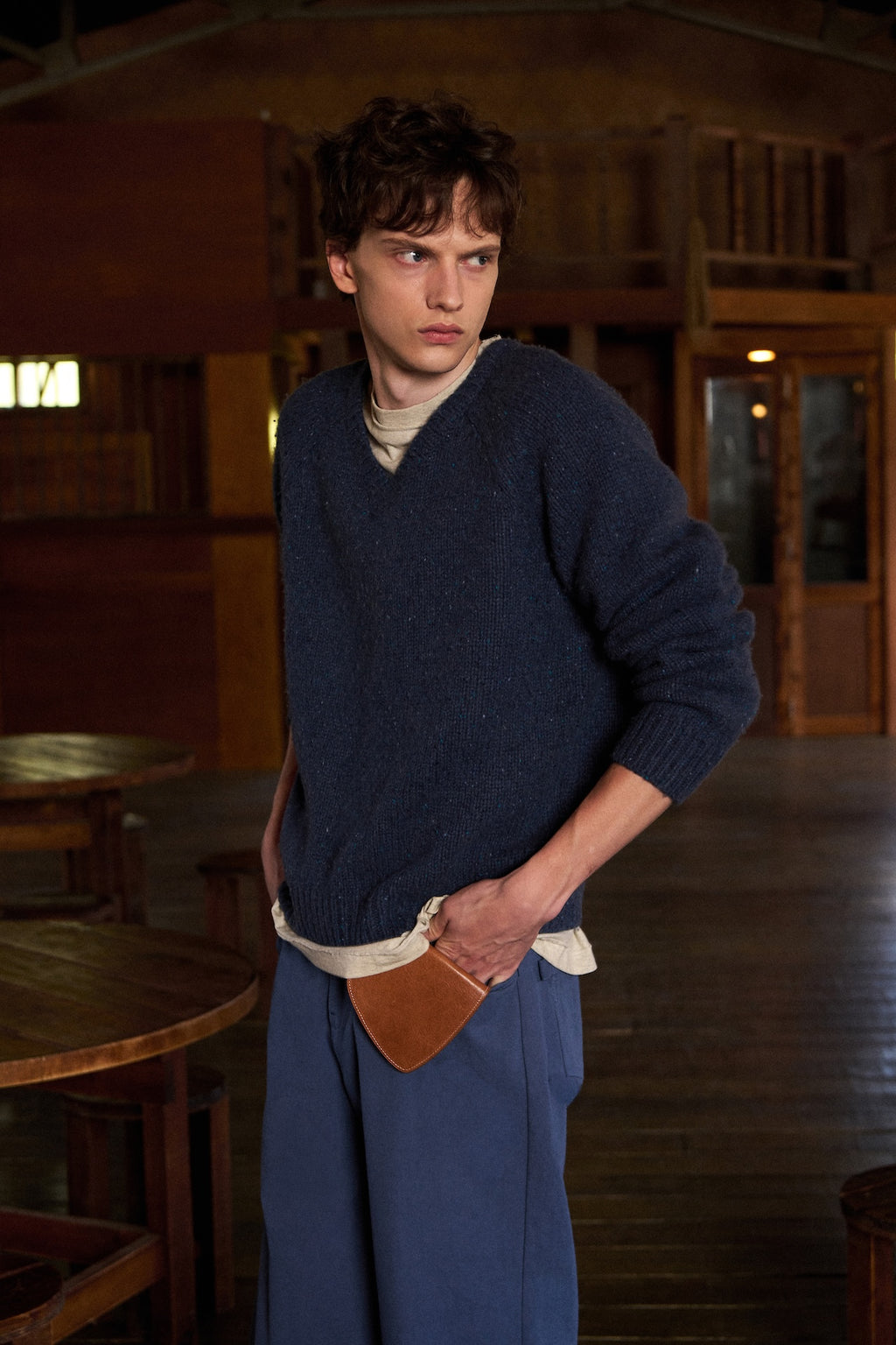 STU - Super Fine Wool V-neck Knit (Dark Blue) product image 8 | TRAB K-Fashion Australia