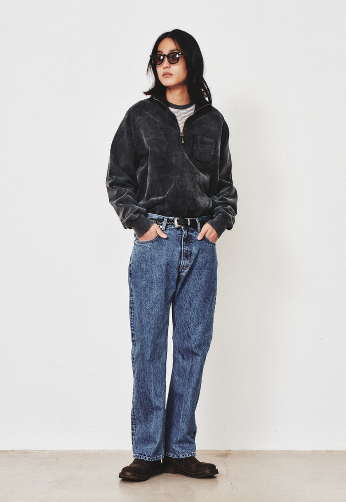 Art if acts - Garment Dyed Half Zipup Sweat (Faded Charcoal) product image 4 | TRAB K-Fashion Australia