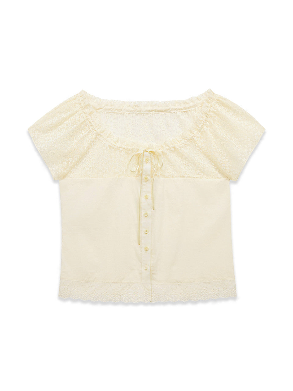 Margarin Fingers - Flower Lace Blouse (Cream) product image 2 | TRAB K-Fashion Australia