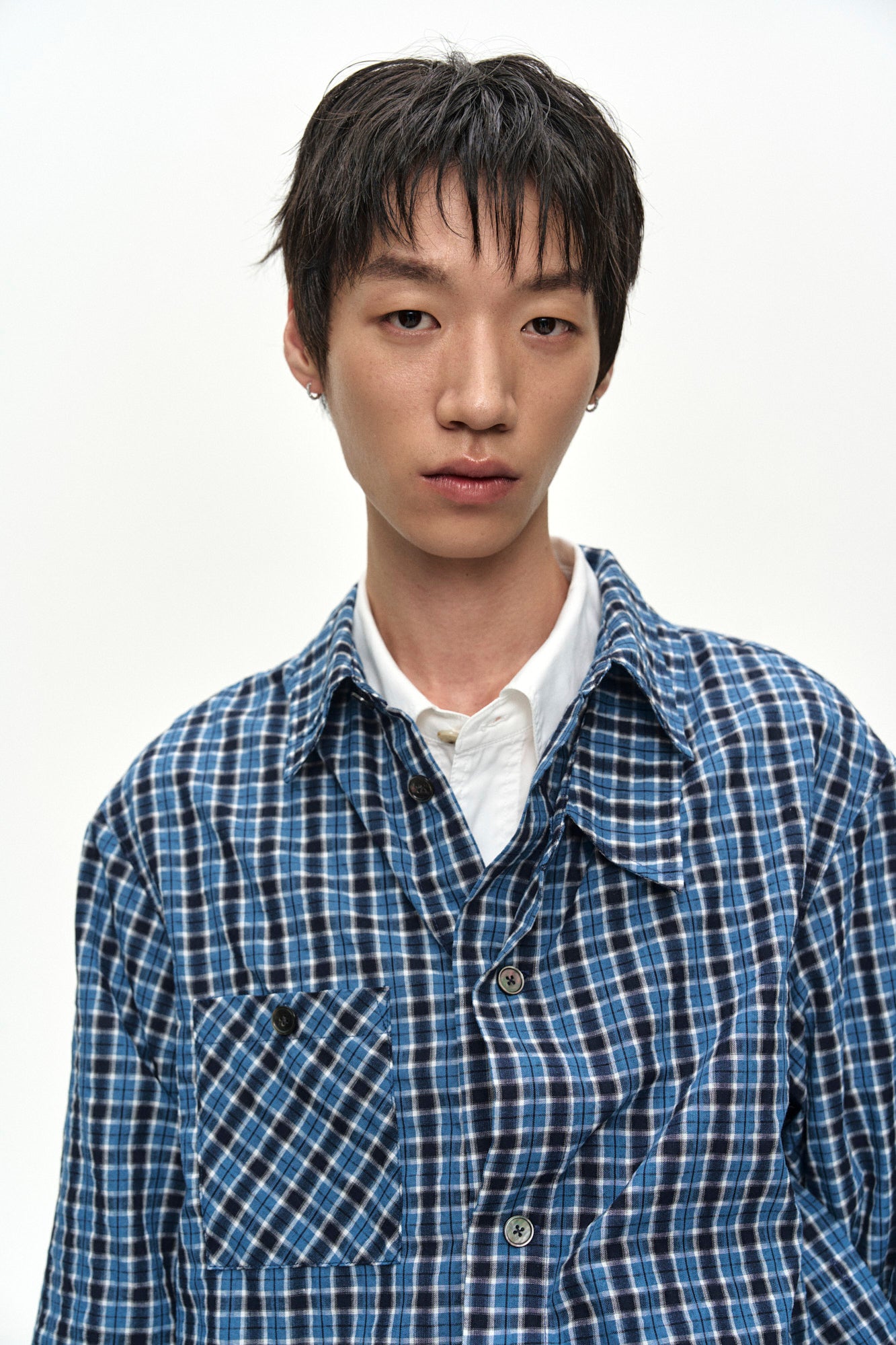 Andersson Bell - Blue Check Layered Shirt (Blue) product image 5 | TRAB K-Fashion Australia