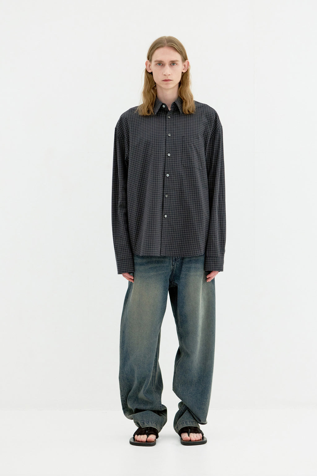Coor - Windowpane Check Shirt (Black) product image 2 | TRAB K-Fashion Australia