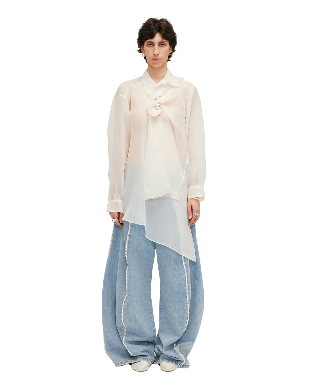 Kimhe Kim - Pearl Embellished Jeans (Sky Blue) product image 1 | TRAB K-Fashion Australia