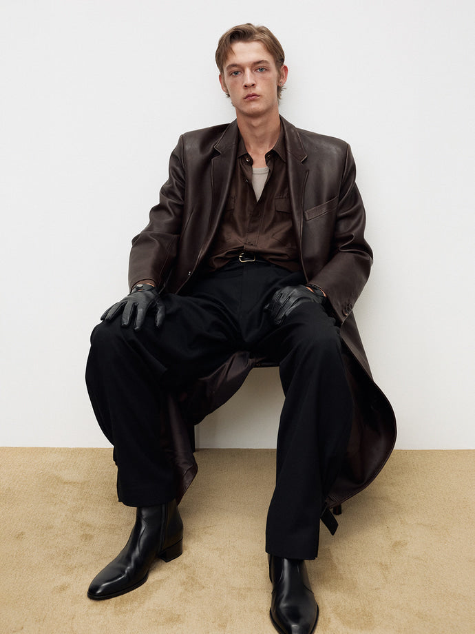 Tonywack - Naked Lamb Leather Single Coat (Brown) product image 6 | TRAB K-Fashion Australia