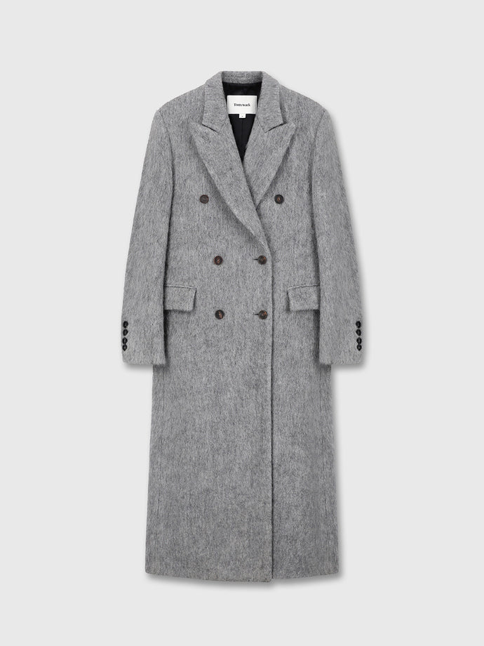 Tonywack - Soft Wool Alpaca Double-Breasted Coat (Melange Grey) product image 10 | TRAB K-Fashion Australia