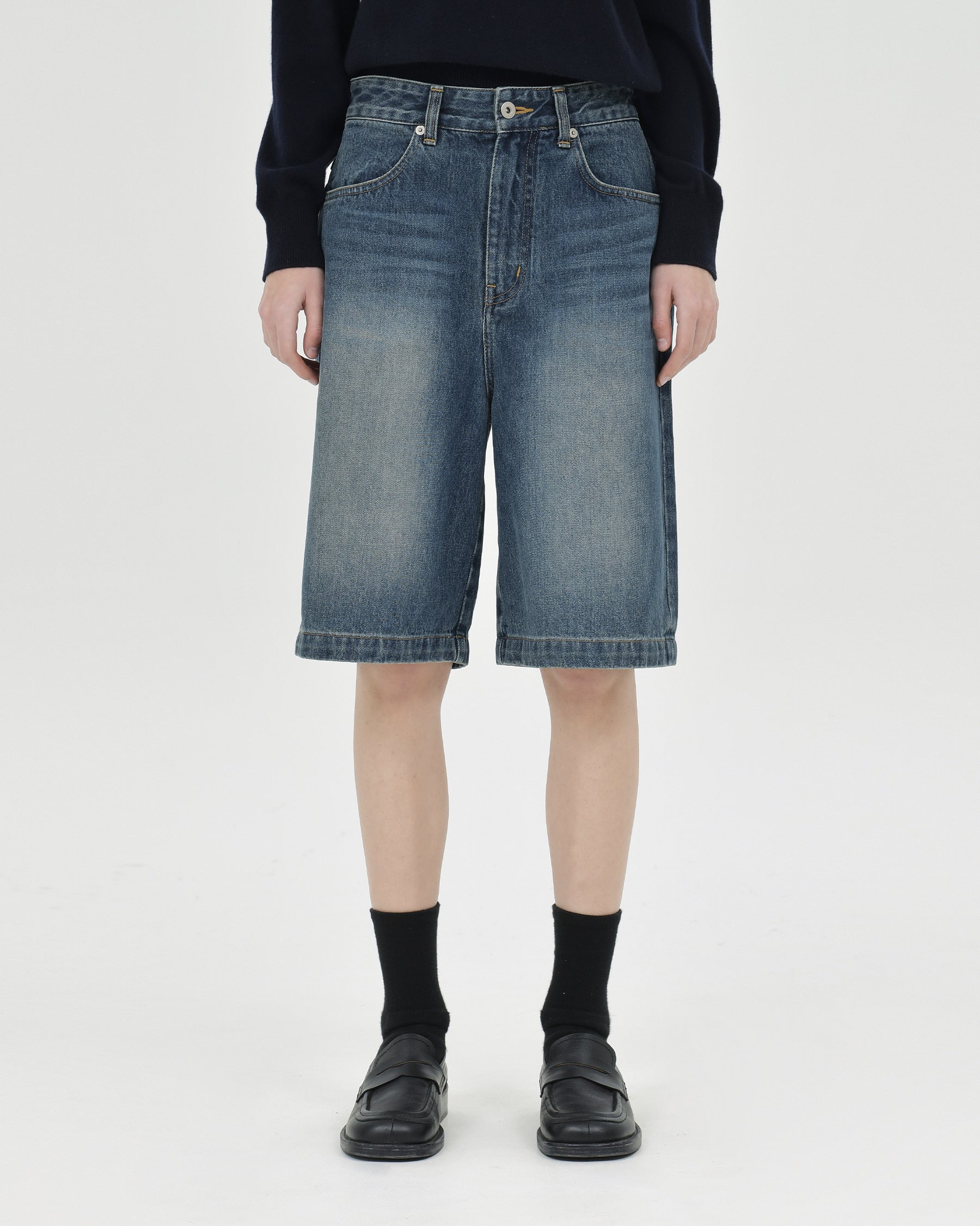 Brownyard - Bermuda Denim Pants (Indigo) product image 1 | TRAB K-Fashion Australia