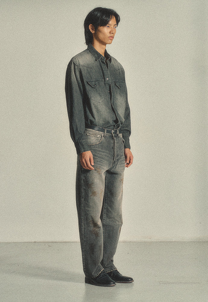 Art if acts - Western Denim Shirt_Japanese Fabric (Used Black) product image 2 | TRAB K-Fashion Australia