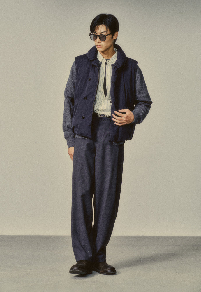 Art if acts - Shawl Collar Down Vest (Navy) product image 3 | TRAB K-Fashion Australia