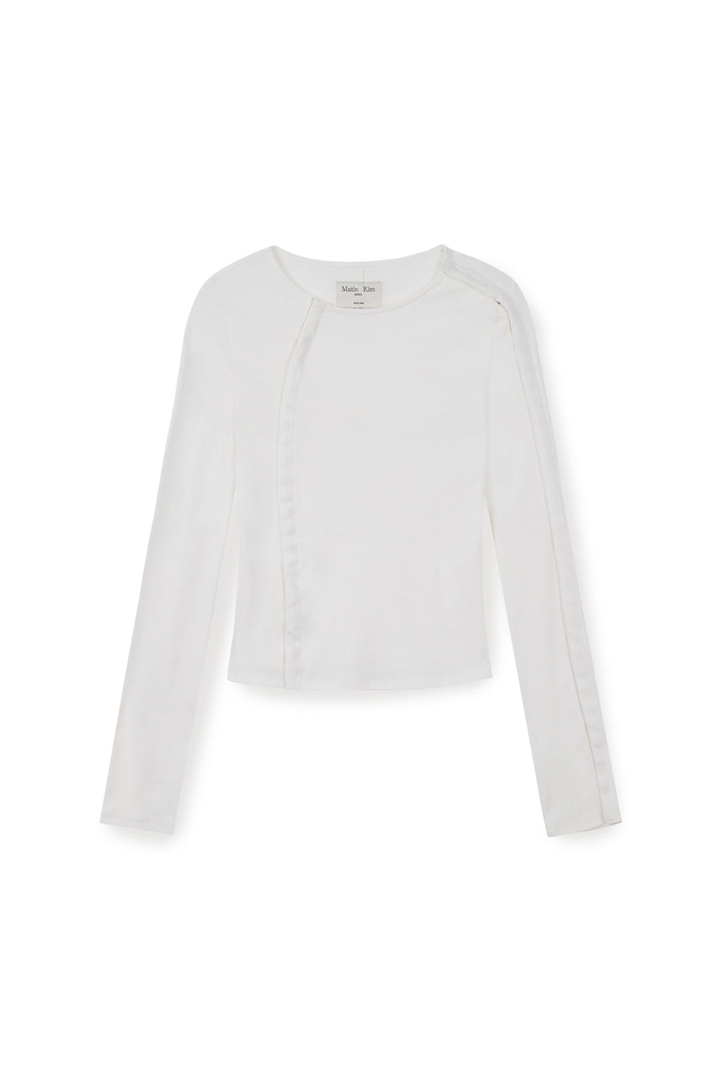 Matin Kim - Snap Detail Slim Top (Ivory) product image 2 | TRAB K-Fashion Australia