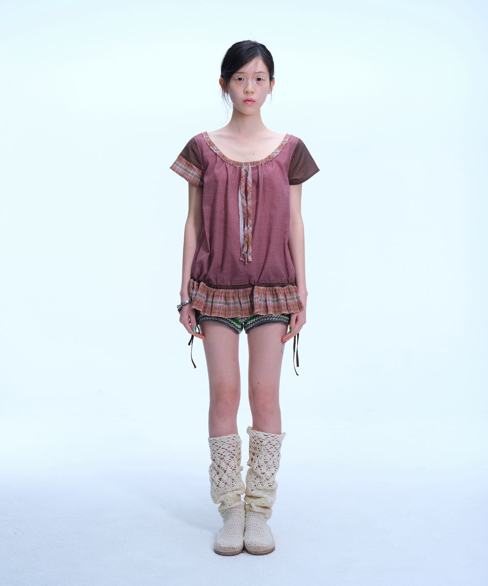Coyseio - Strap Shirring Blouse (Brown) product image 10 | TRAB K-Fashion Australia