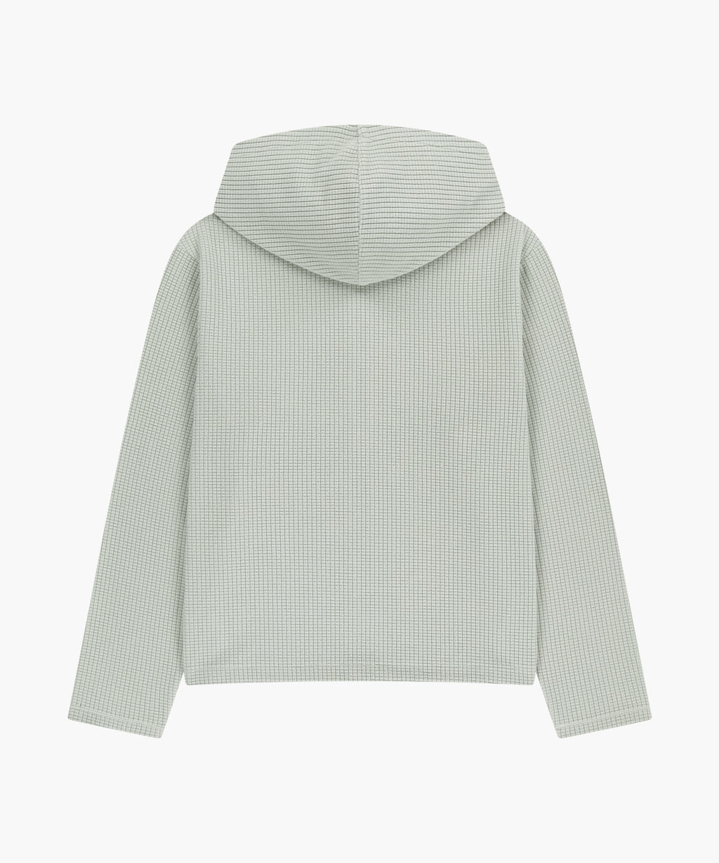 Marithe & Francois Girbaud - Grid Fleece Hoodie Zipup (Ecru) product image 2 | TRAB K-Fashion Australia