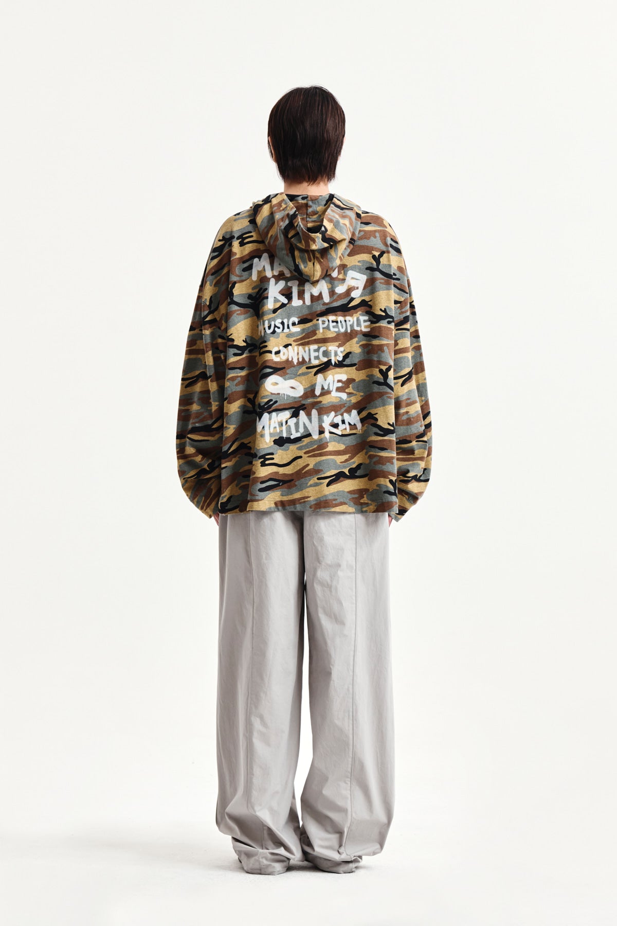 Matin Kim - Typo Artwork Camouflage Hoody (Camel) product image 13 | TRAB K-Fashion Australia