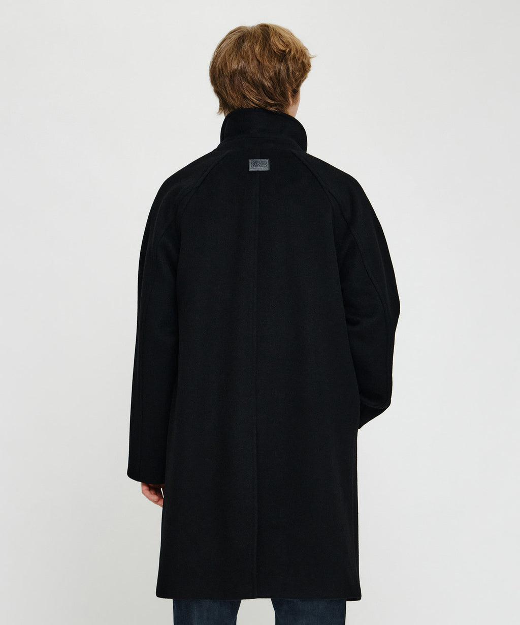 Marithe & Francois Girbaud - Wool Blend Long Balmacaan Coat (Black) product image 3 | TRAB K-Fashion Australia